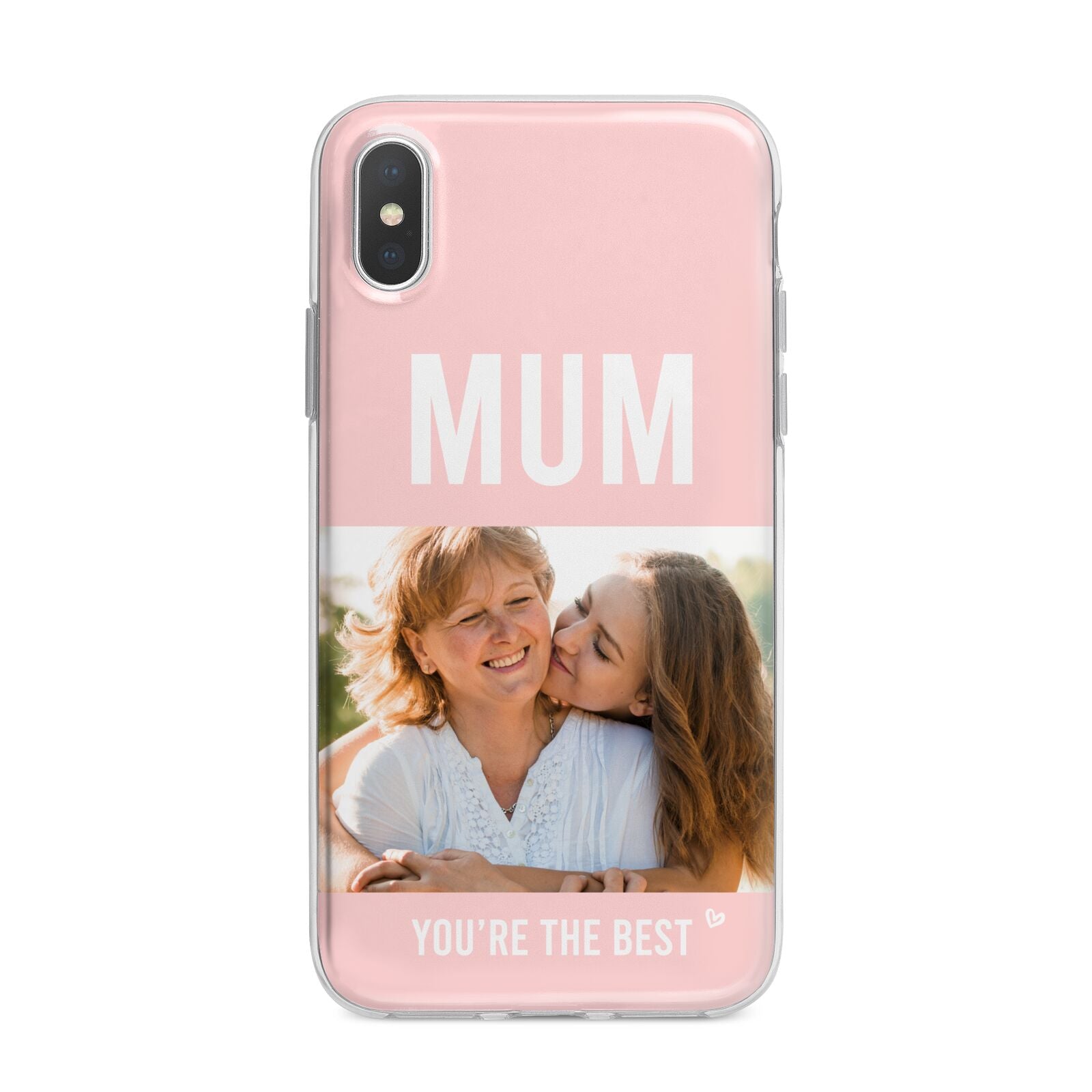 Pink Mothers Day Photo iPhone X Bumper Case on Silver iPhone Alternative Image 1