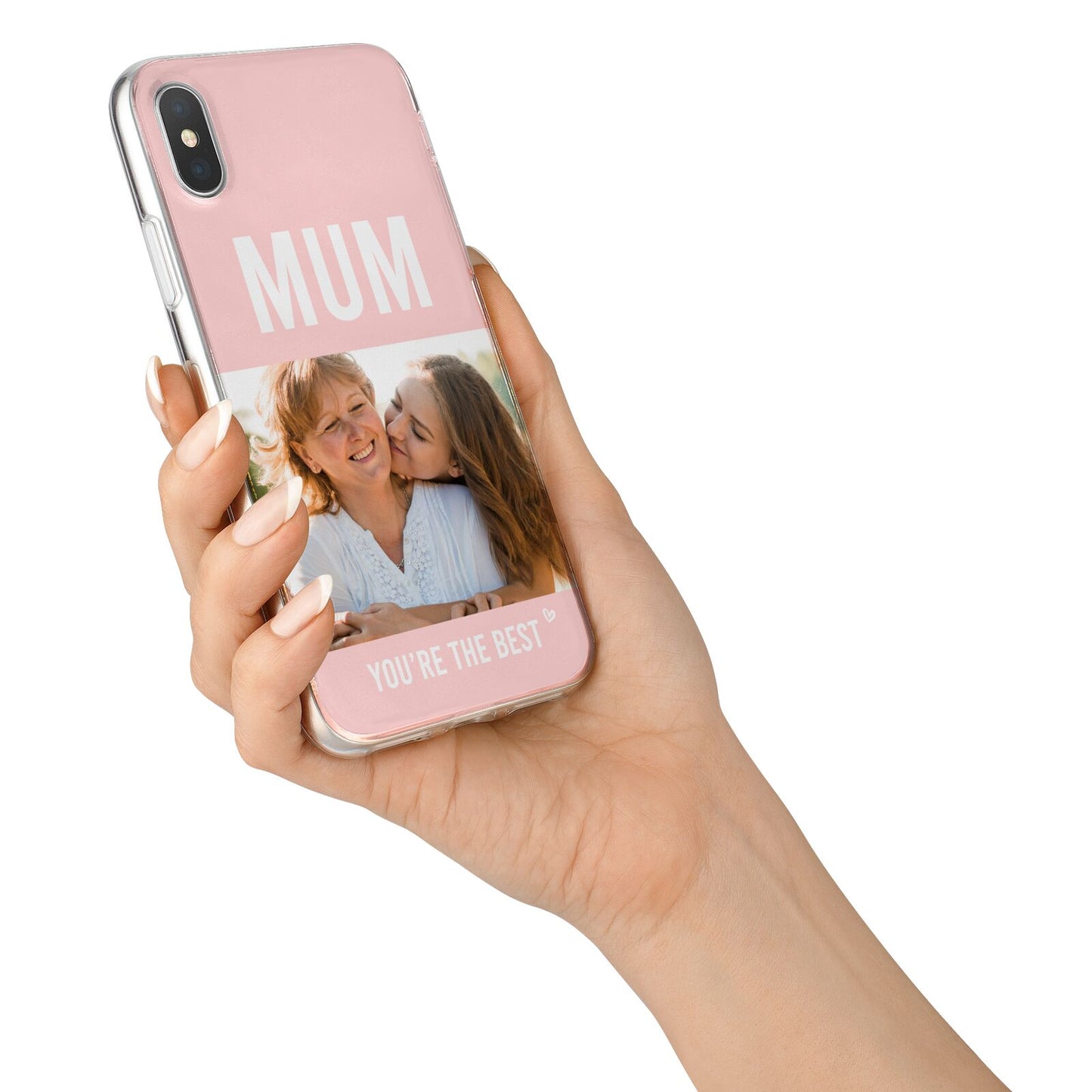 Pink Mothers Day Photo iPhone X Bumper Case on Silver iPhone Alternative Image 2