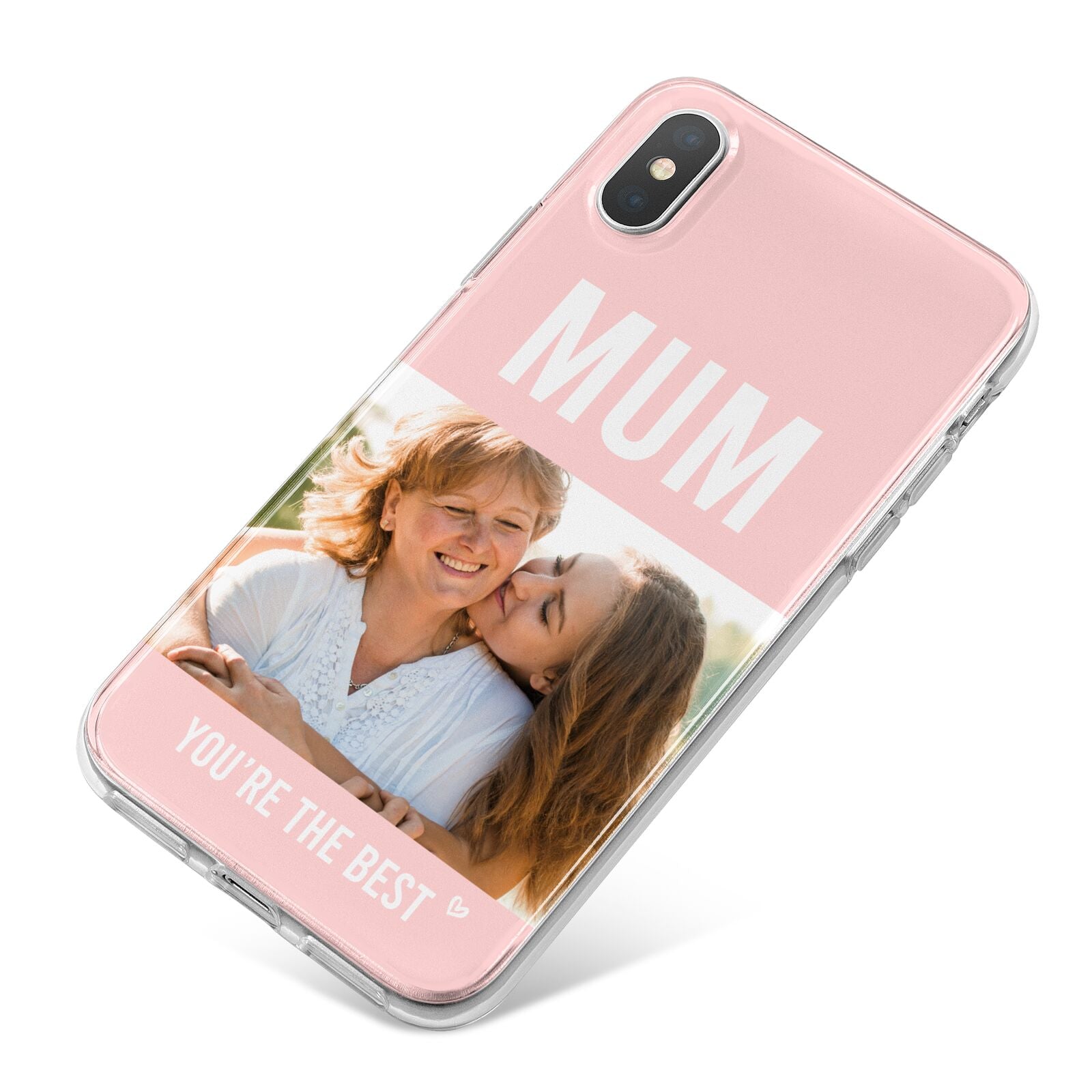 Pink Mothers Day Photo iPhone X Bumper Case on Silver iPhone