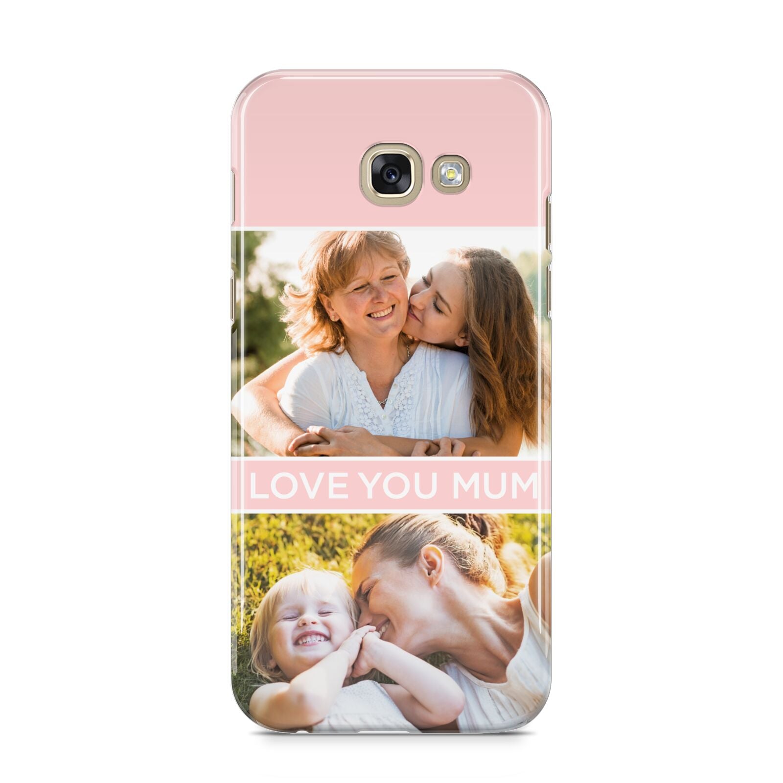 Pink Mothers Day Photos Samsung Galaxy A5 2017 Case on gold phone