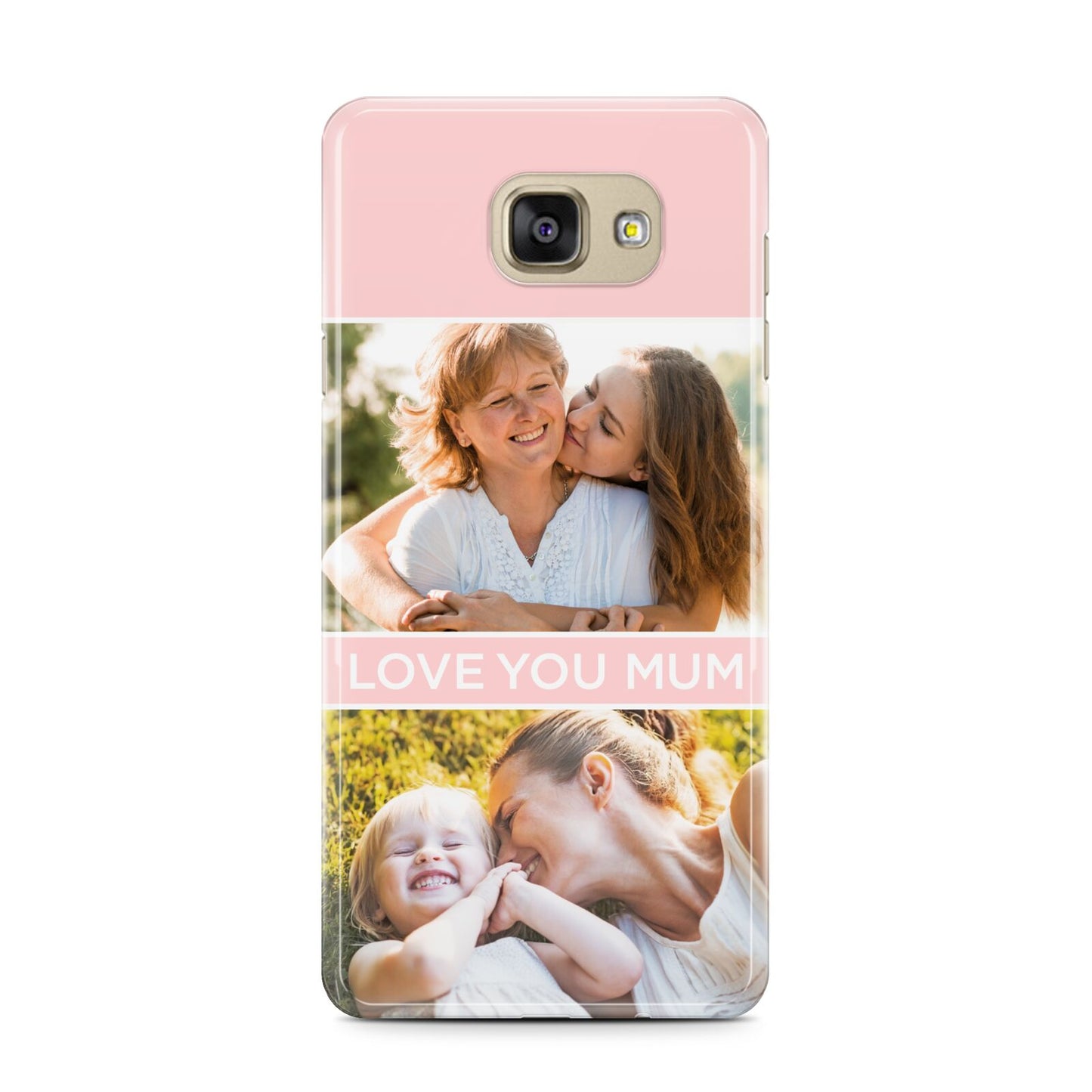 Pink Mothers Day Photos Samsung Galaxy A7 2016 Case on gold phone