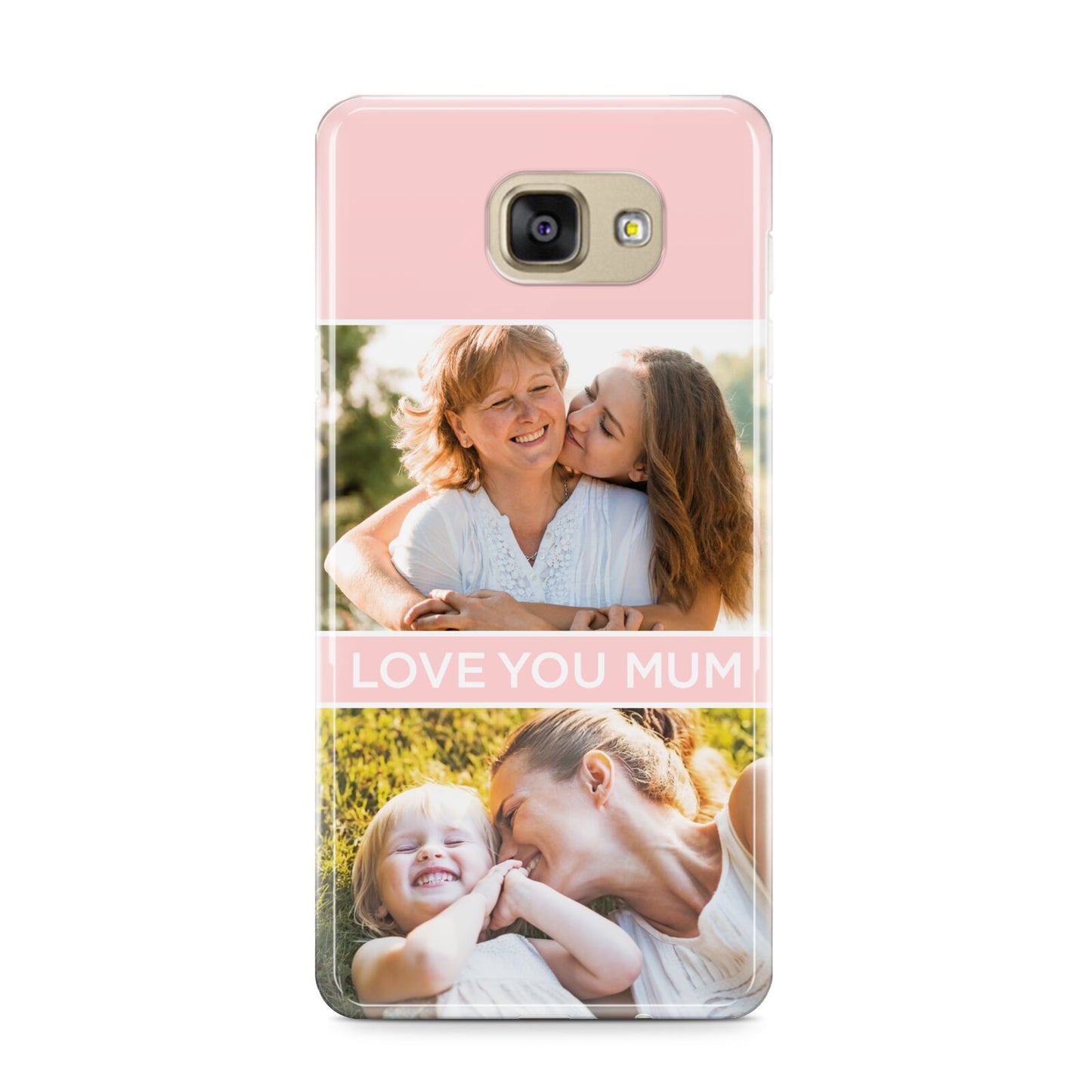 Pink Mothers Day Photos Samsung Galaxy A9 2016 Case on gold phone