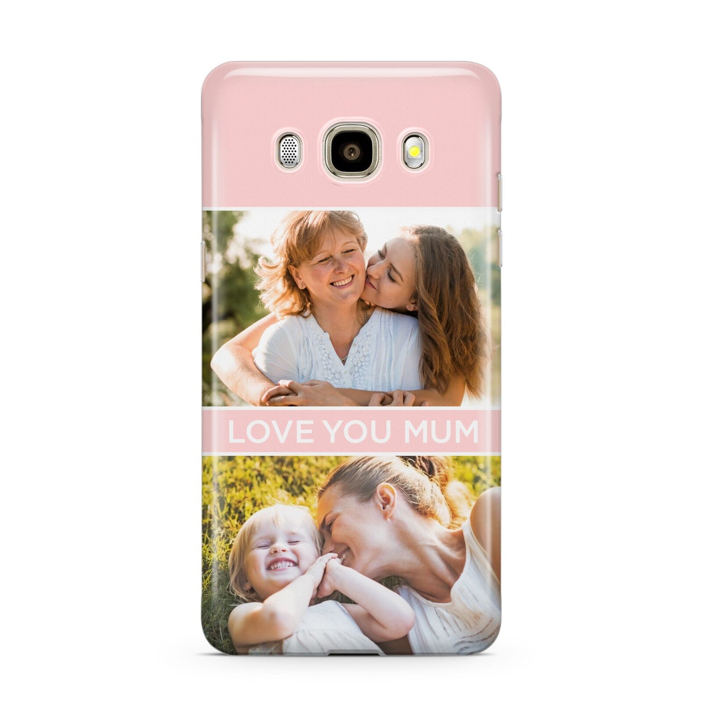 Pink Mothers Day Photos Samsung Galaxy J7 2016 Case on gold phone