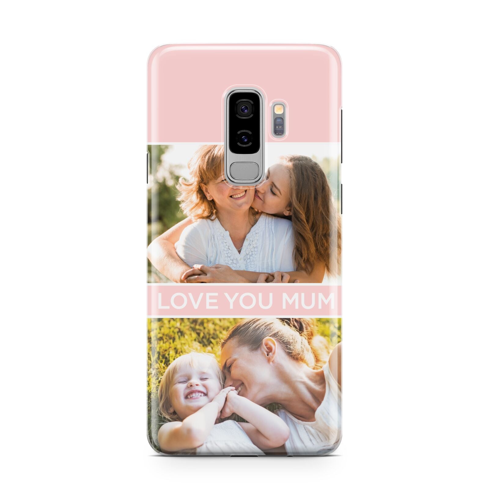 Pink Mothers Day Photos Samsung Galaxy S9 Plus Case on Silver phone