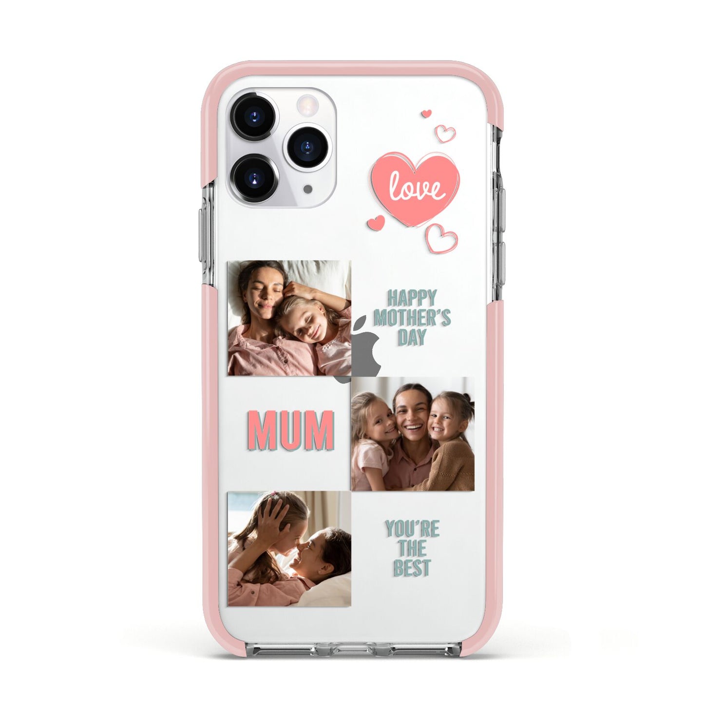 Pink Mum Photo Collage Apple iPhone 11 Pro in Silver with Pink Impact Case