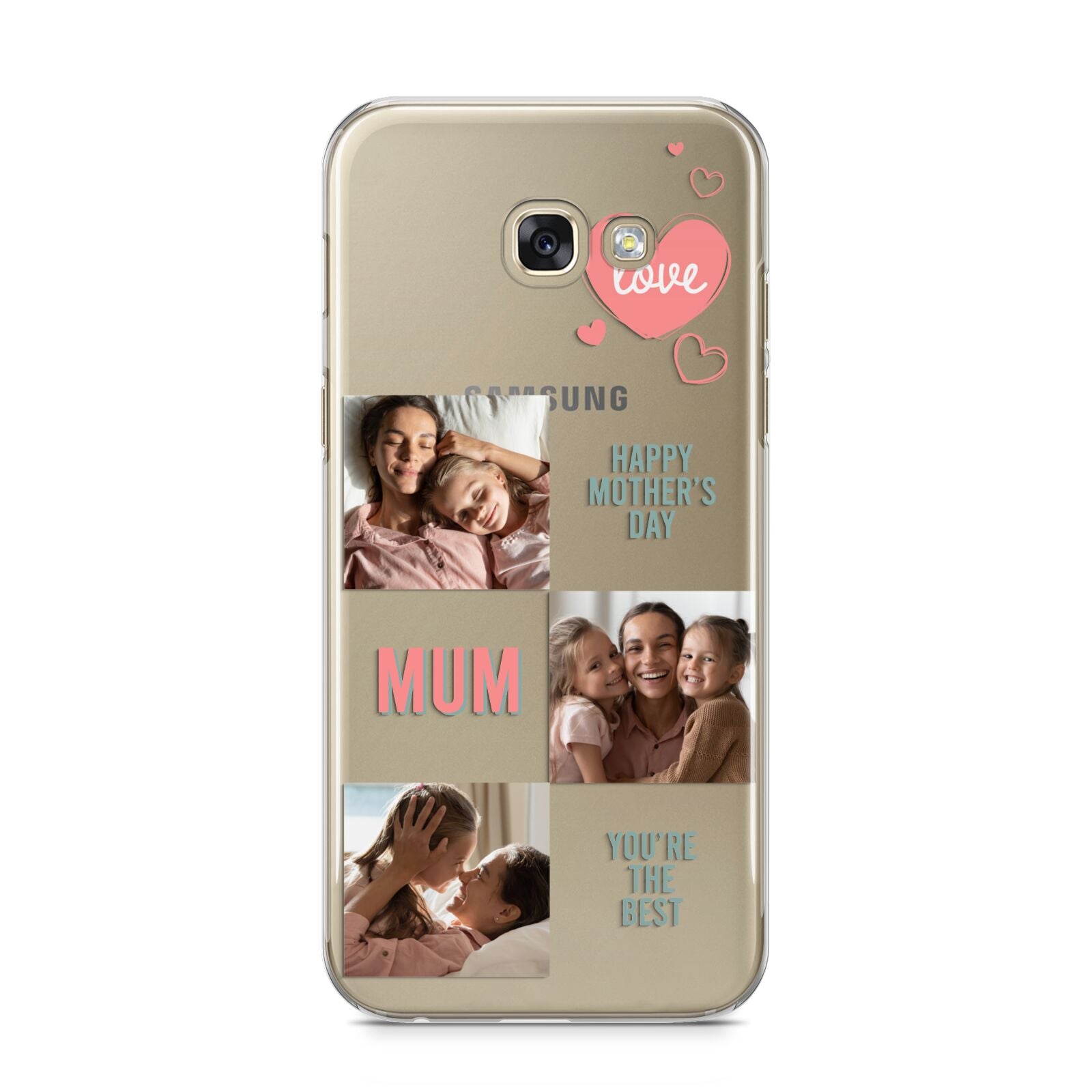 Pink Mum Photo Collage Samsung Galaxy A5 2017 Case on gold phone