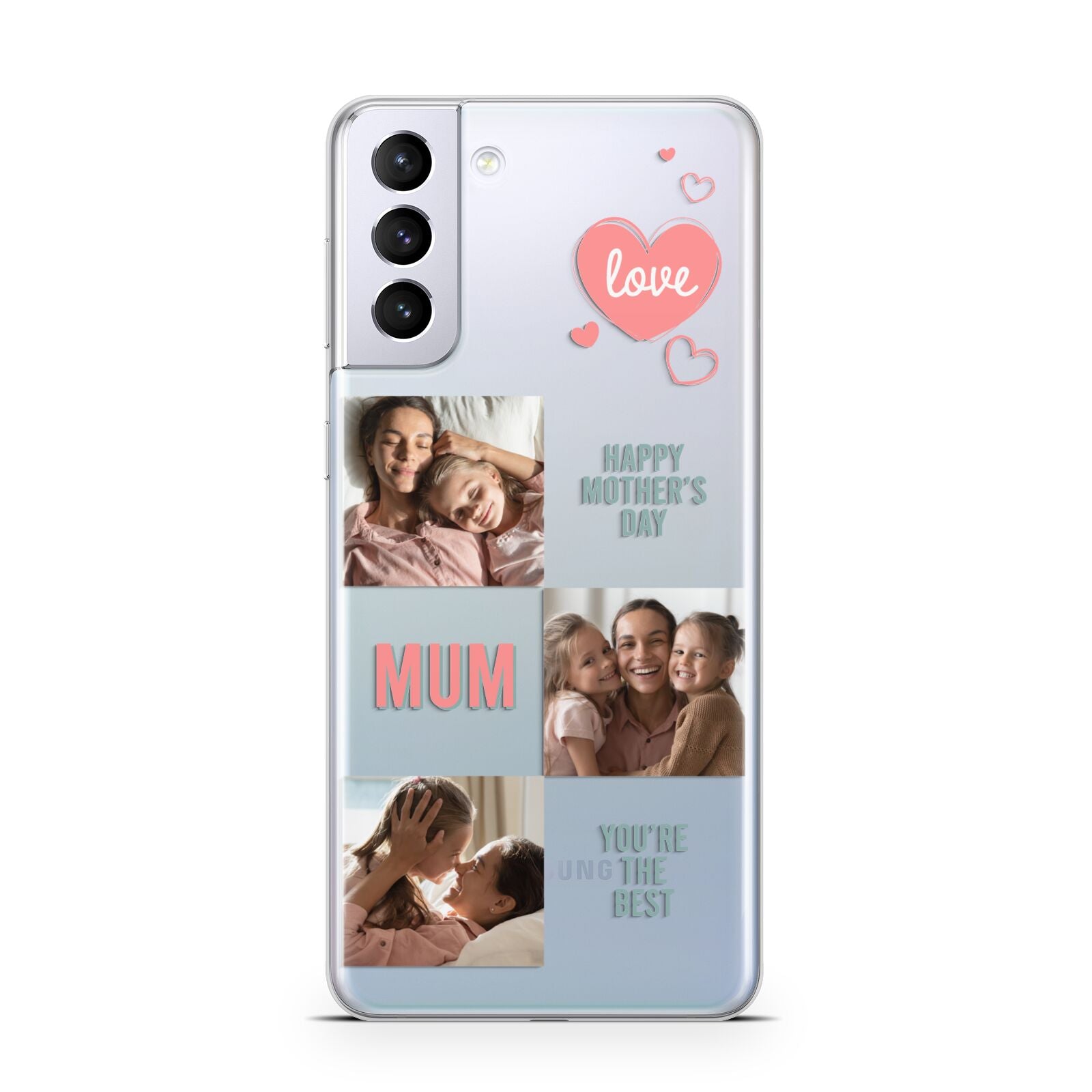 Pink Mum Photo Collage Samsung S21 Plus Case