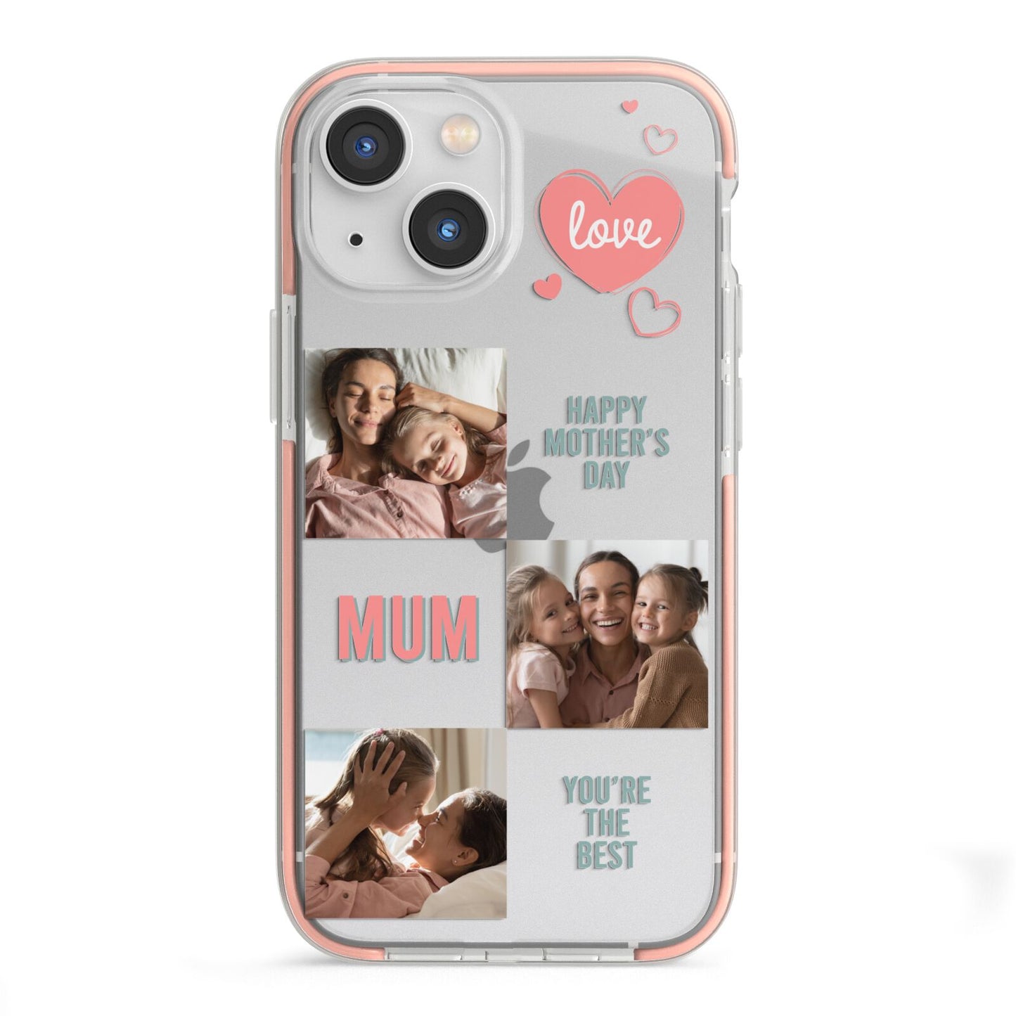 Pink Mum Photo Collage iPhone 13 Mini TPU Impact Case with Pink Edges