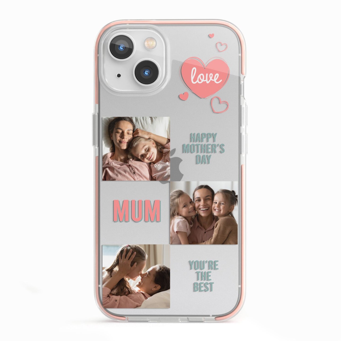 Pink Mum Photo Collage iPhone 13 TPU Impact Case with Pink Edges