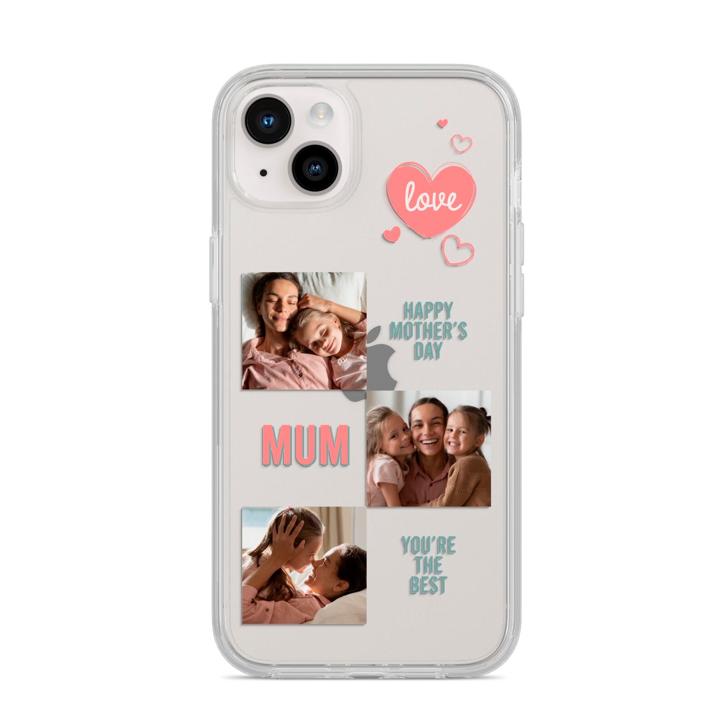 Pink Mum Photo Collage iPhone 14 Plus Clear Tough Case Starlight