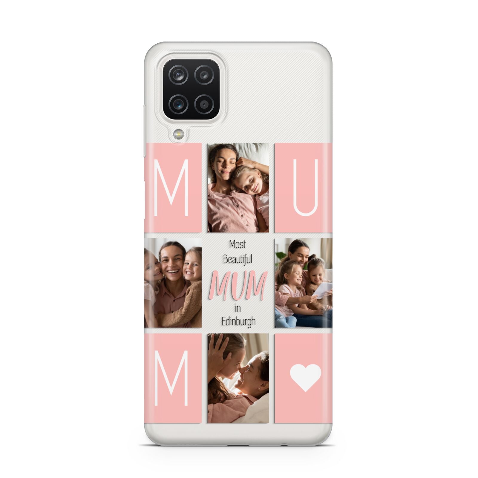 Pink Mum Photo Tiles Samsung A12 Case