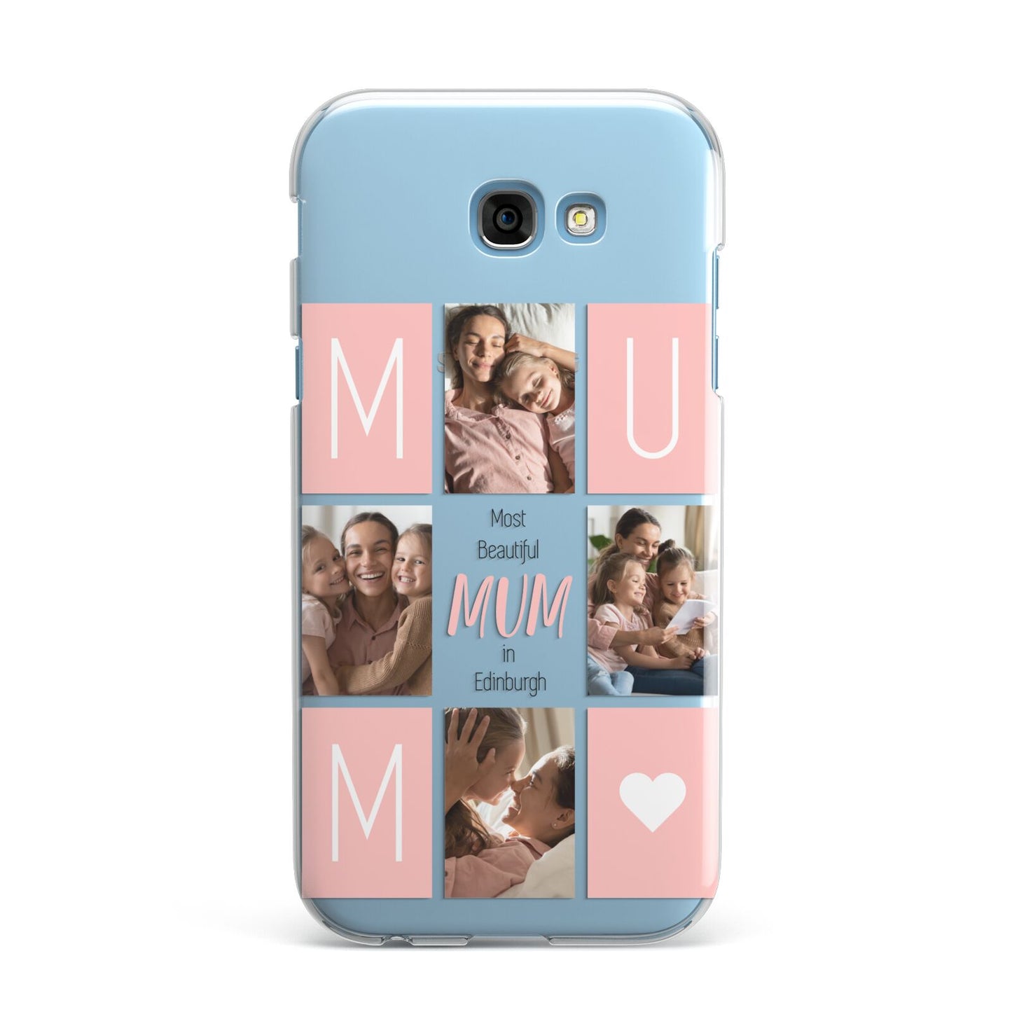 Pink Mum Photo Tiles Samsung Galaxy A7 2017 Case