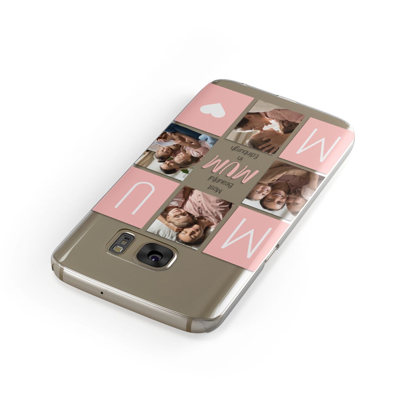 Pink Mum Photo Tiles Samsung Galaxy Case Front Close Up