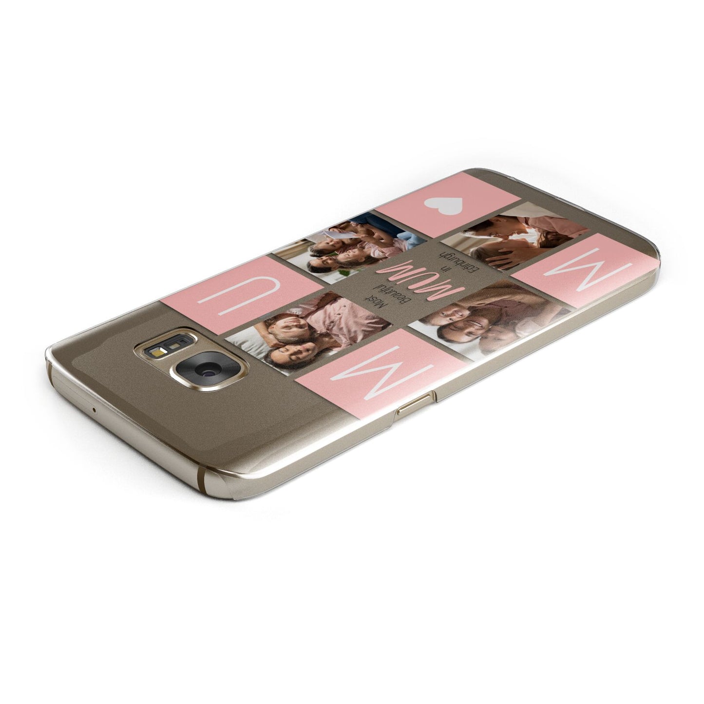 Pink Mum Photo Tiles Samsung Galaxy Case Top Cutout