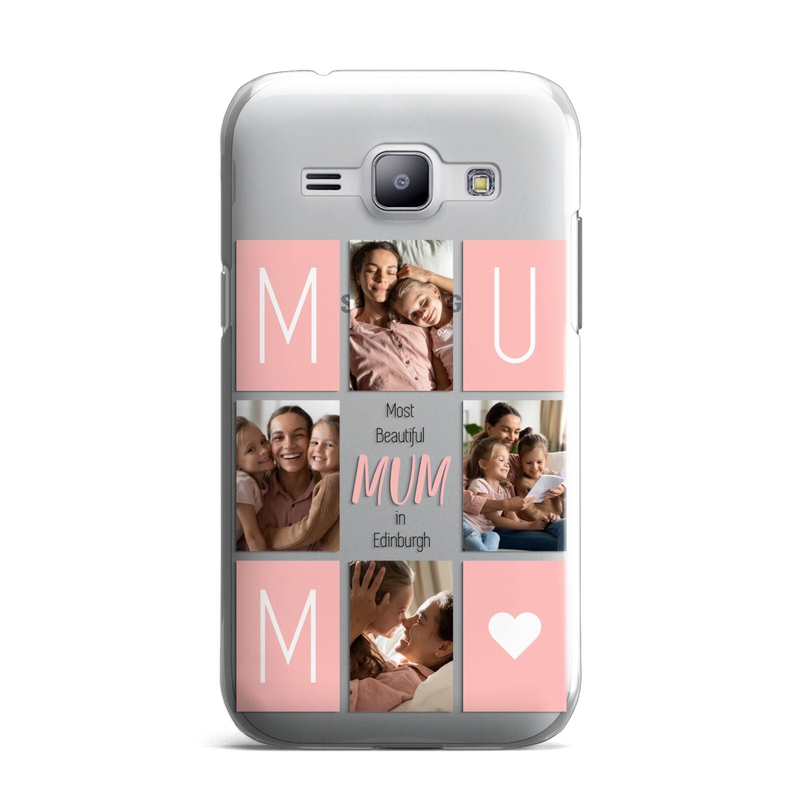 Pink Mum Photo Tiles Samsung Galaxy J1 2015 Case