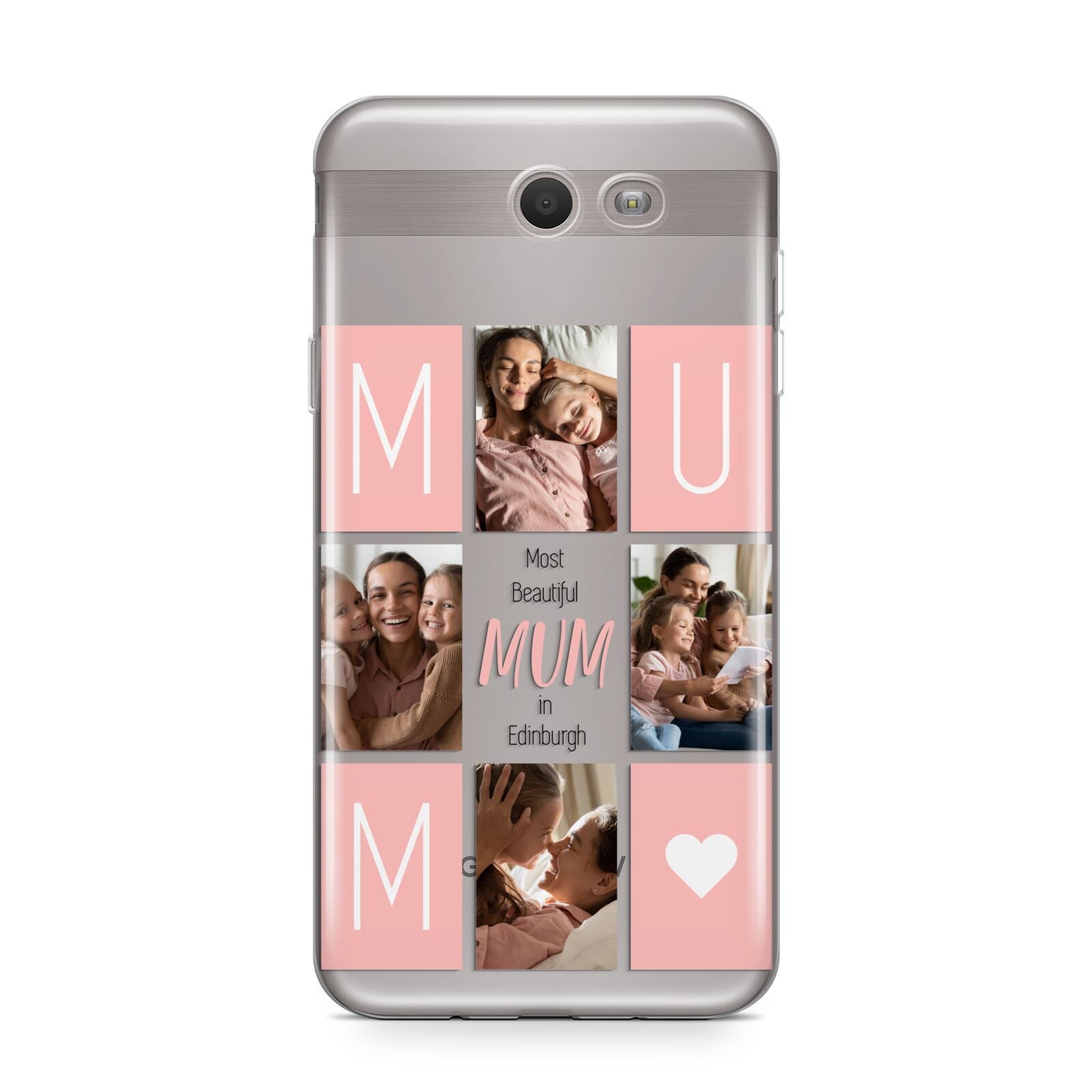 Pink Mum Photo Tiles Samsung Galaxy J7 2017 Case