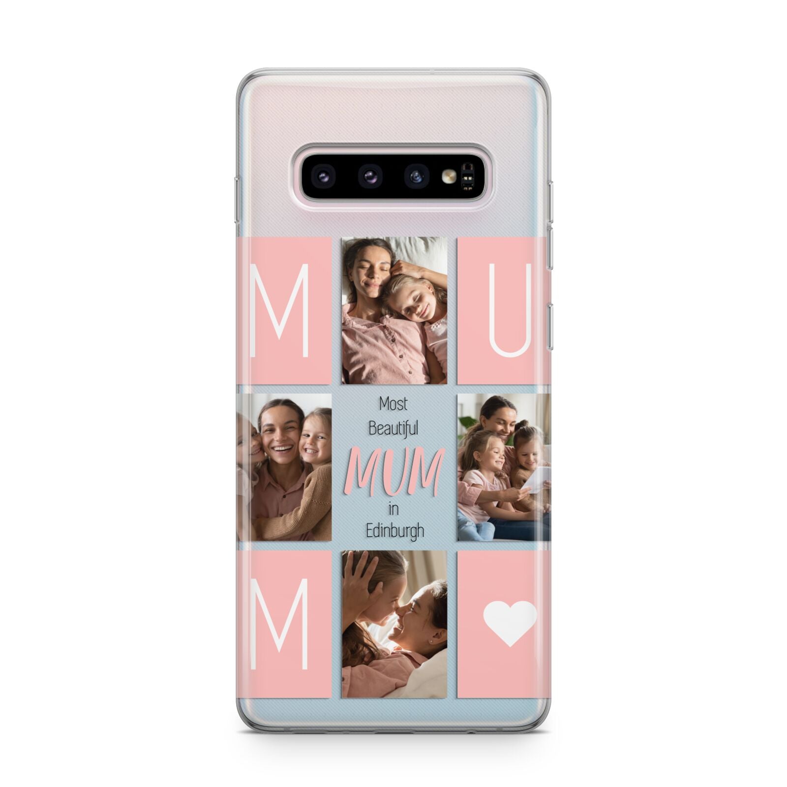 Pink Mum Photo Tiles Samsung Galaxy S10 Plus Case