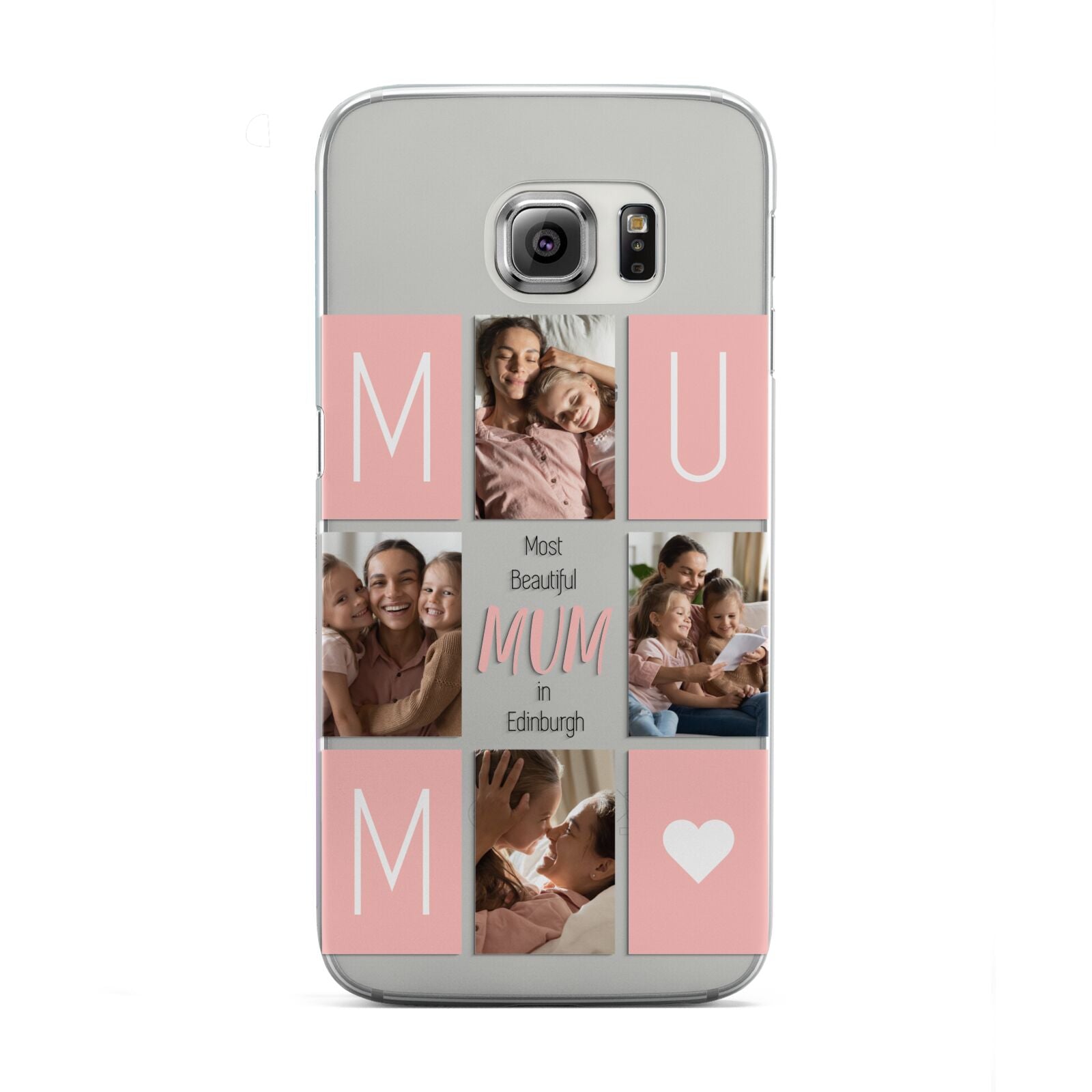 Pink Mum Photo Tiles Samsung Galaxy S6 Edge Case