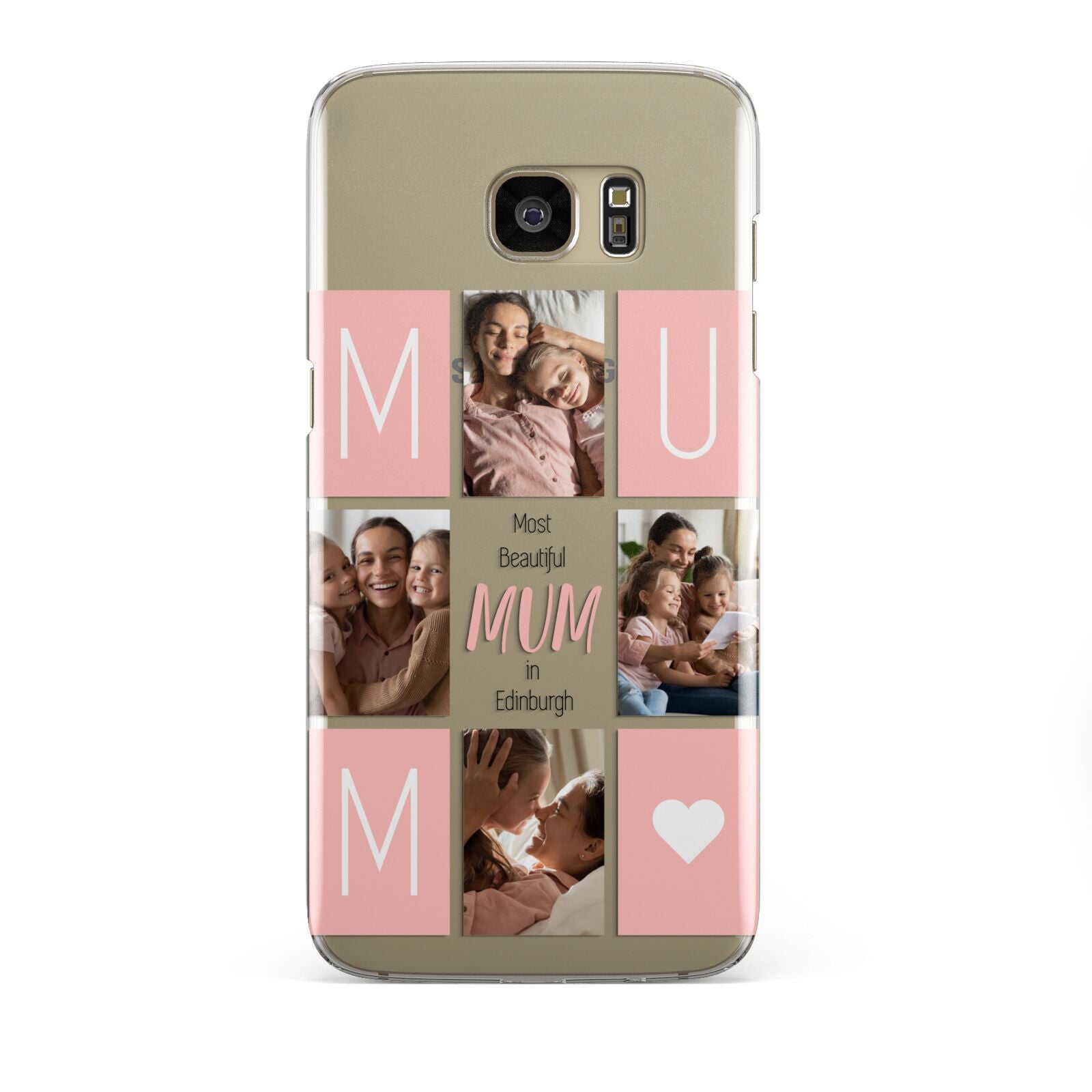 Pink Mum Photo Tiles Samsung Galaxy S7 Edge Case