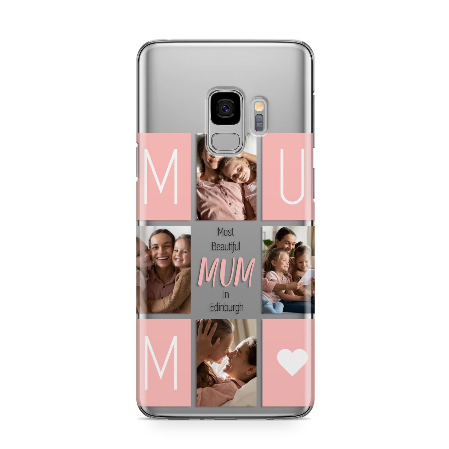 Pink Mum Photo Tiles Samsung Galaxy S9 Case