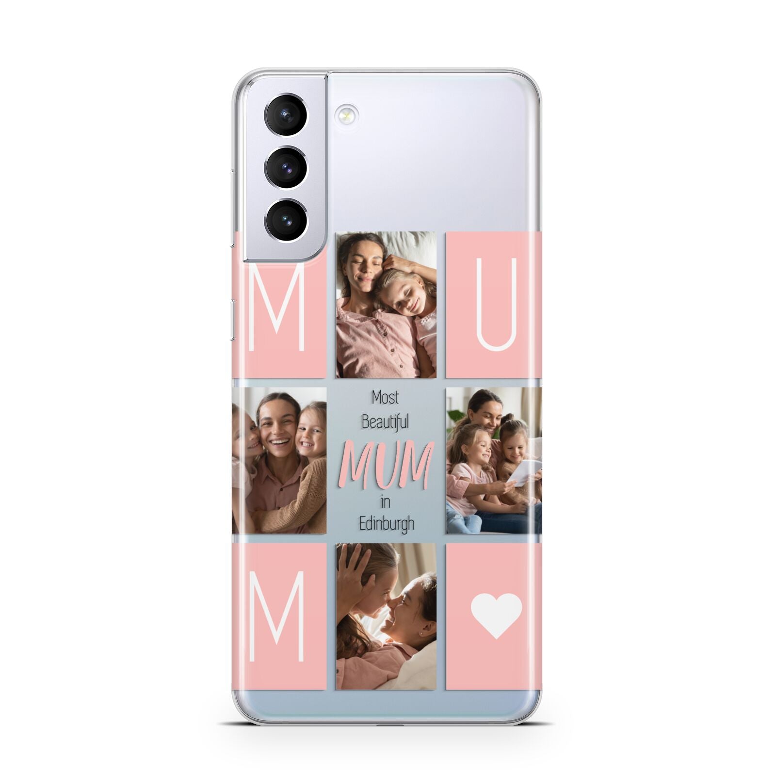 Pink Mum Photo Tiles Samsung S21 Plus Case