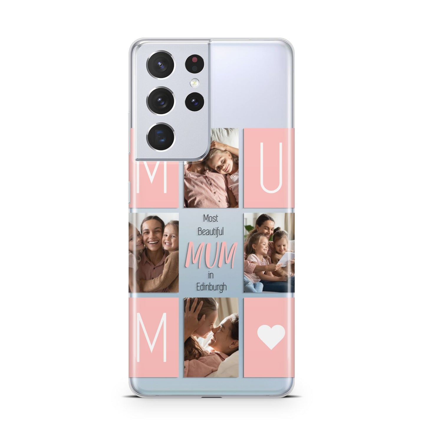 Pink Mum Photo Tiles Samsung S21 Ultra Case