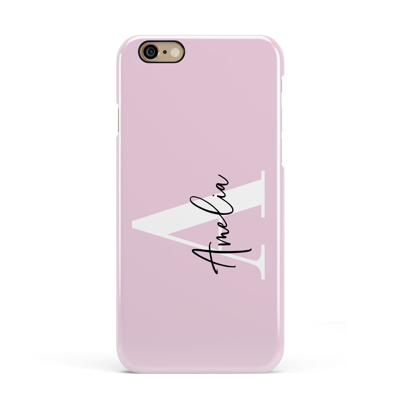 Pink Personalised Initial Name Apple iPhone 6 3D Snap Case