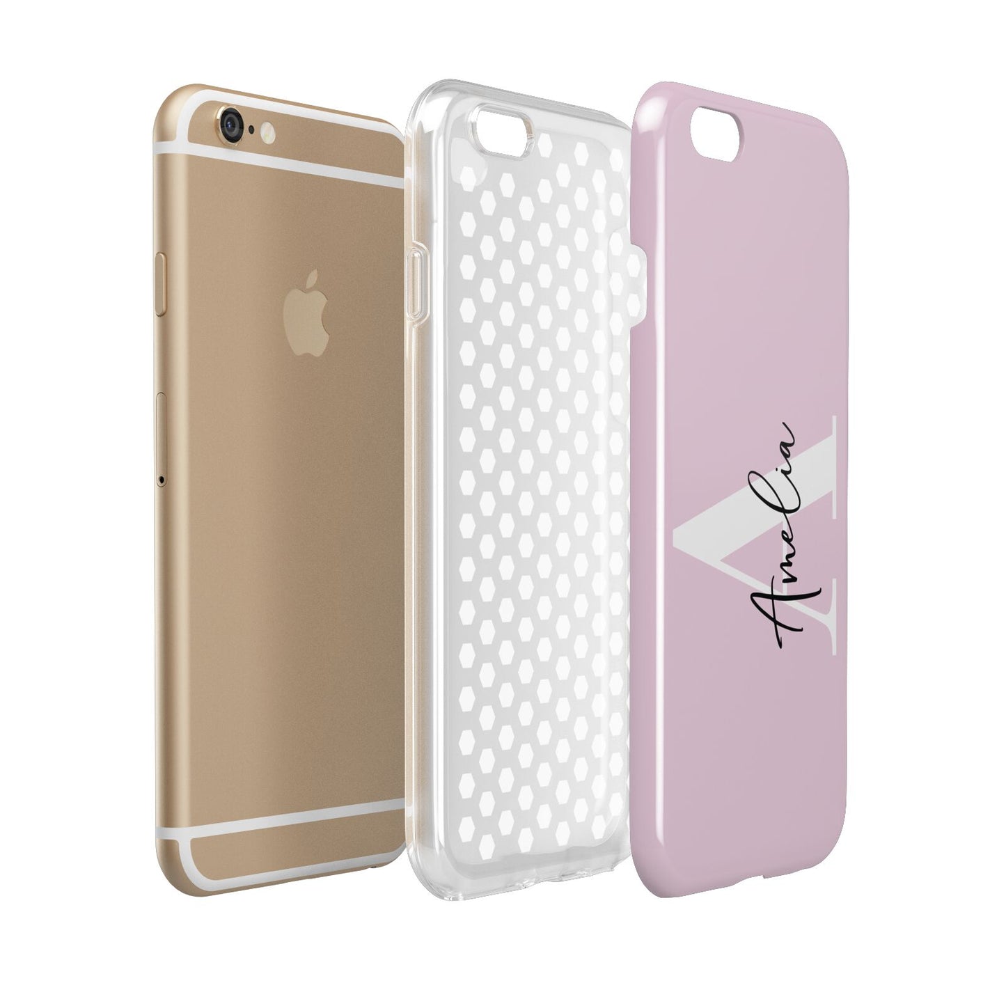 Pink Personalised Initial Name Apple iPhone 6 3D Tough Case Expanded view