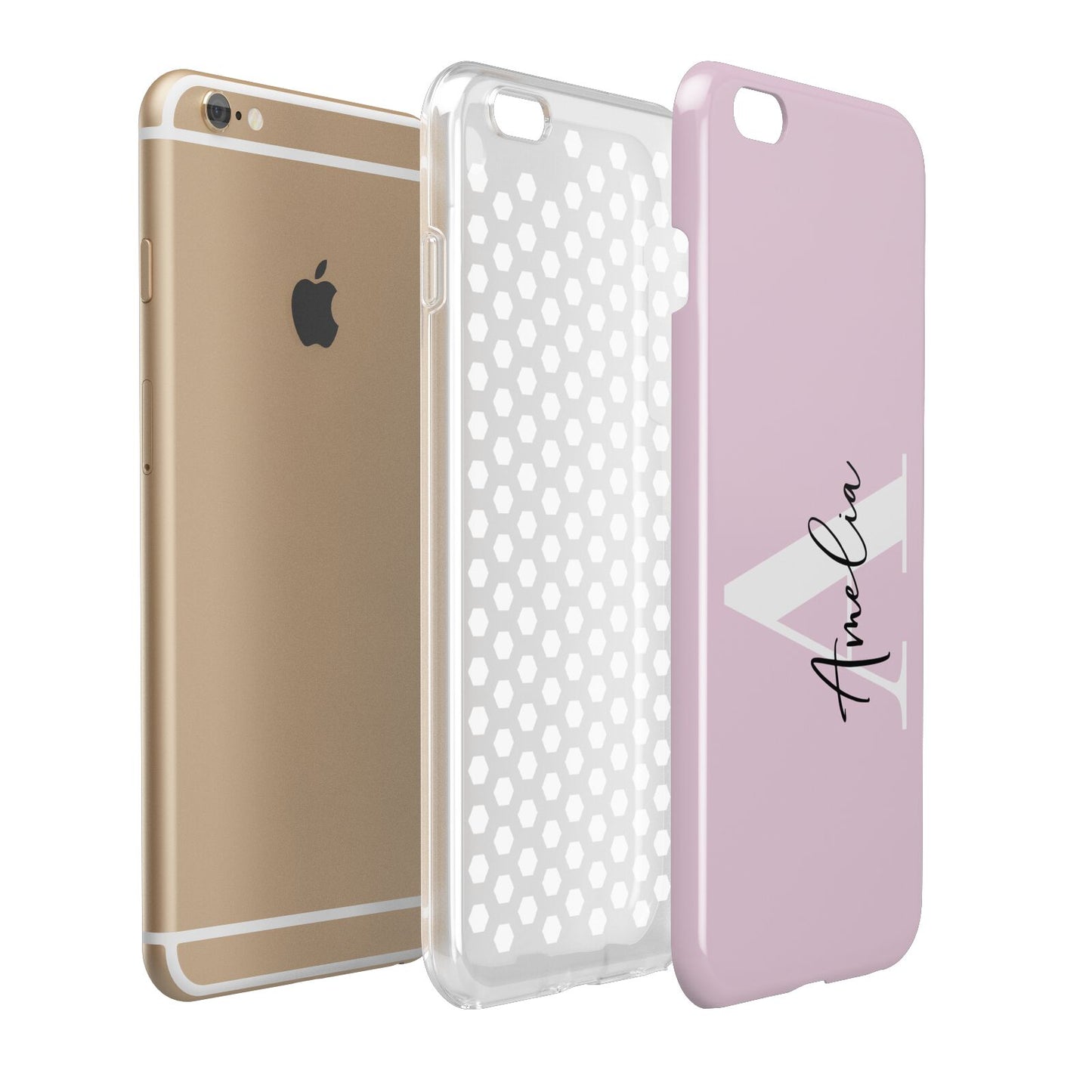 Pink Personalised Initial Name Apple iPhone 6 Plus 3D Tough Case Expand Detail Image