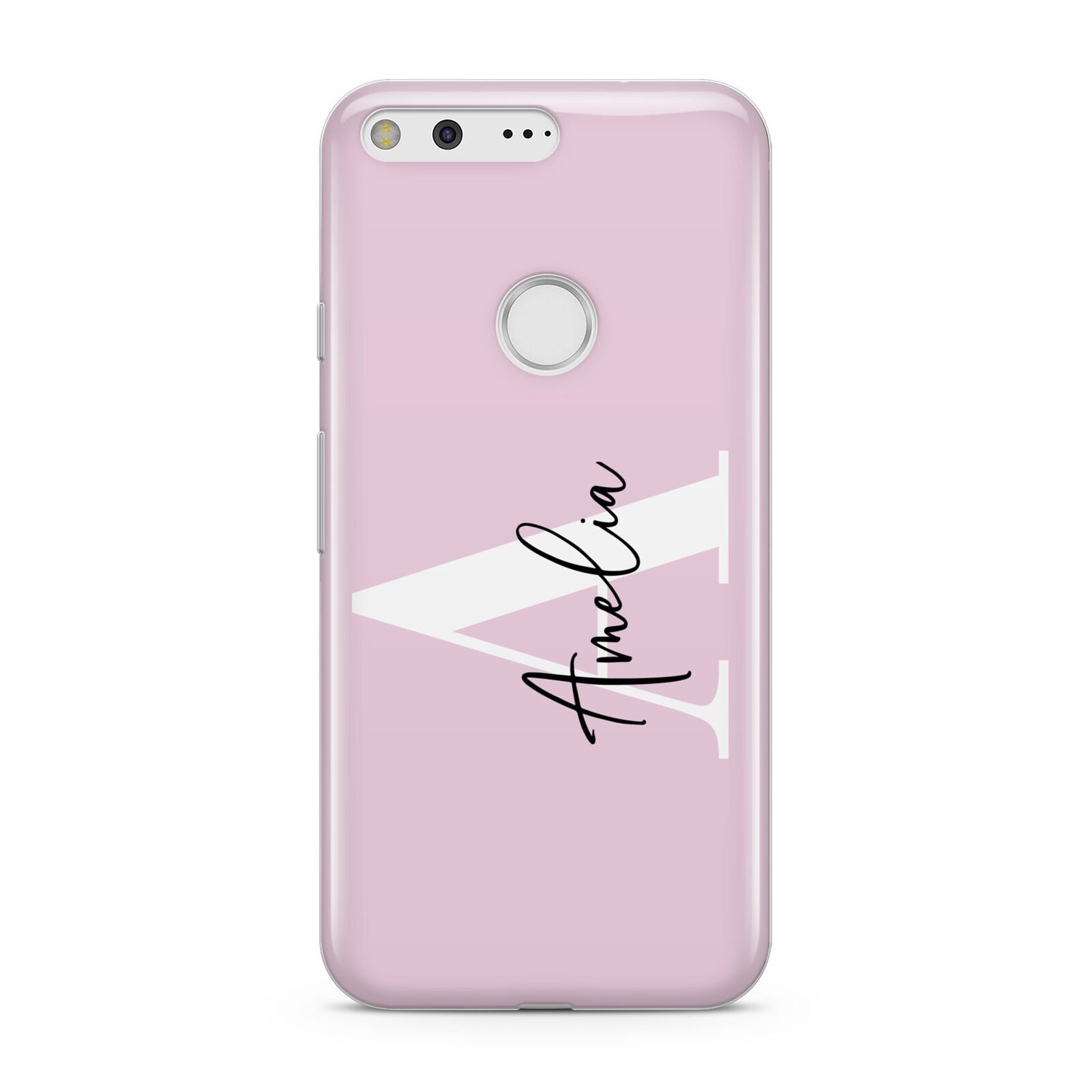 Pink Personalised Initial Name Google Pixel Case