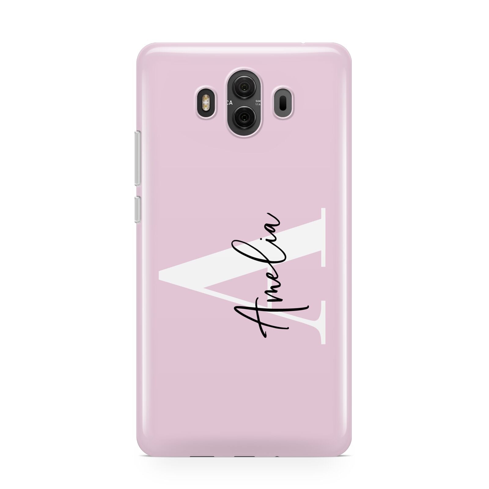 Pink Personalised Initial Name Huawei Mate 10 Protective Phone Case