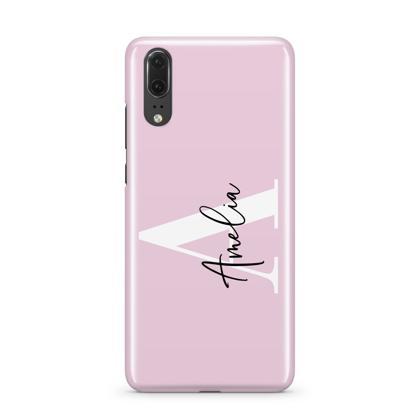 Pink Personalised Initial Name Huawei P20 Phone Case