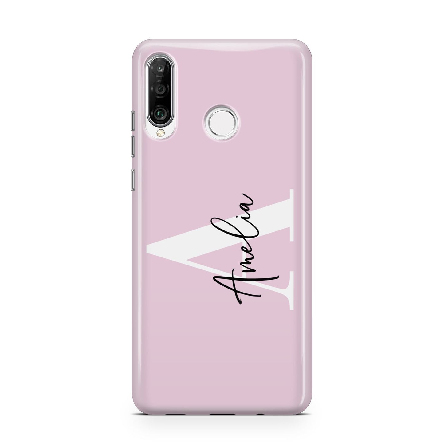 Pink Personalised Initial Name Huawei P30 Lite Phone Case