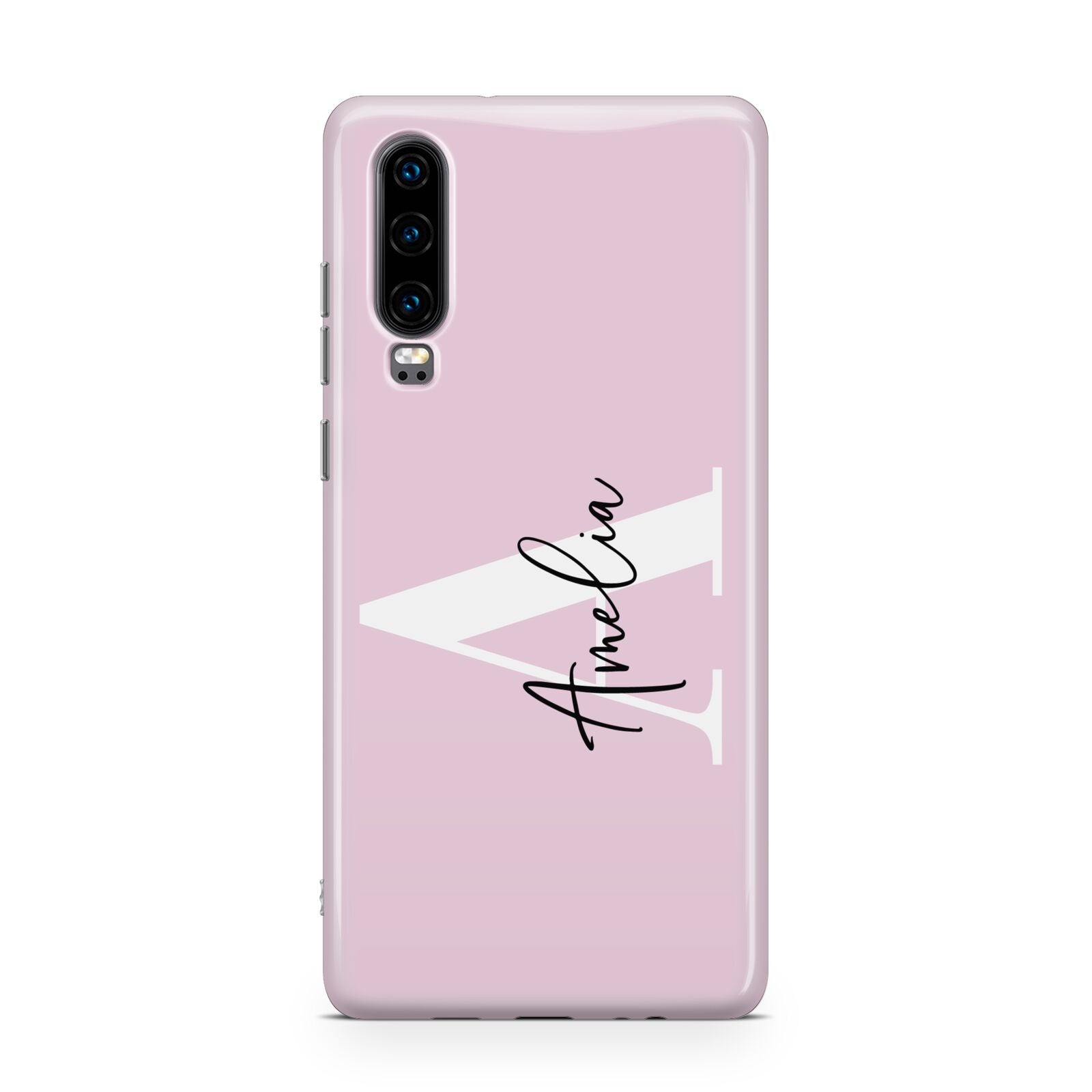 Pink Personalised Initial Name Huawei P30 Phone Case