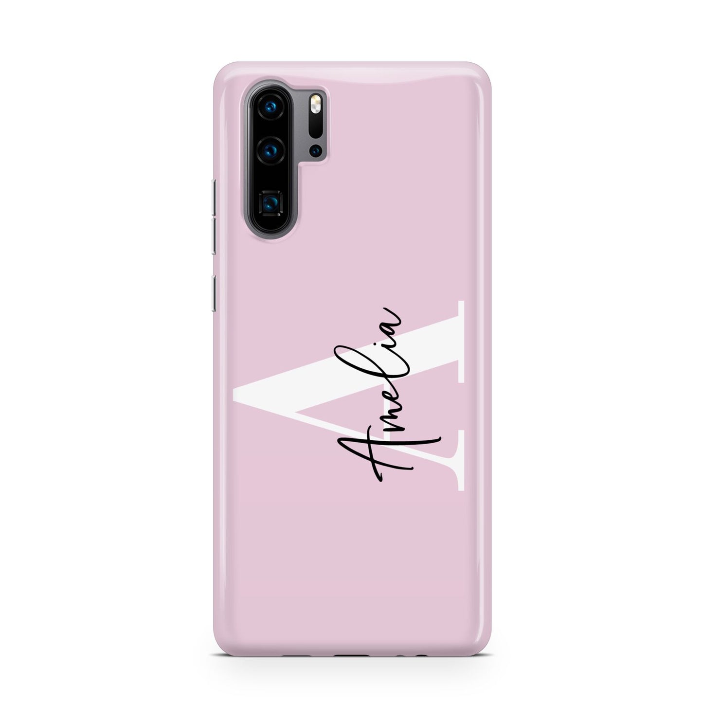 Pink Personalised Initial Name Huawei P30 Pro Phone Case