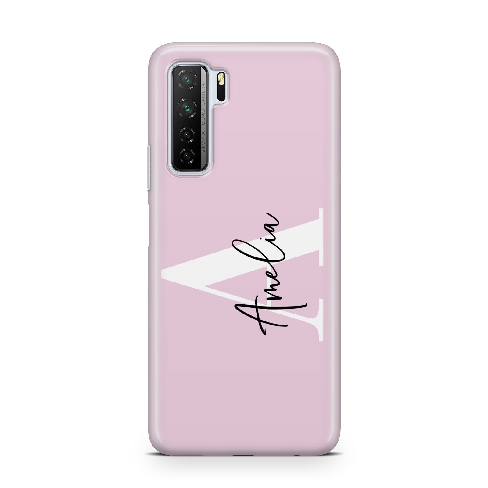 Pink Personalised Initial Name Huawei P40 Lite 5G Phone Case