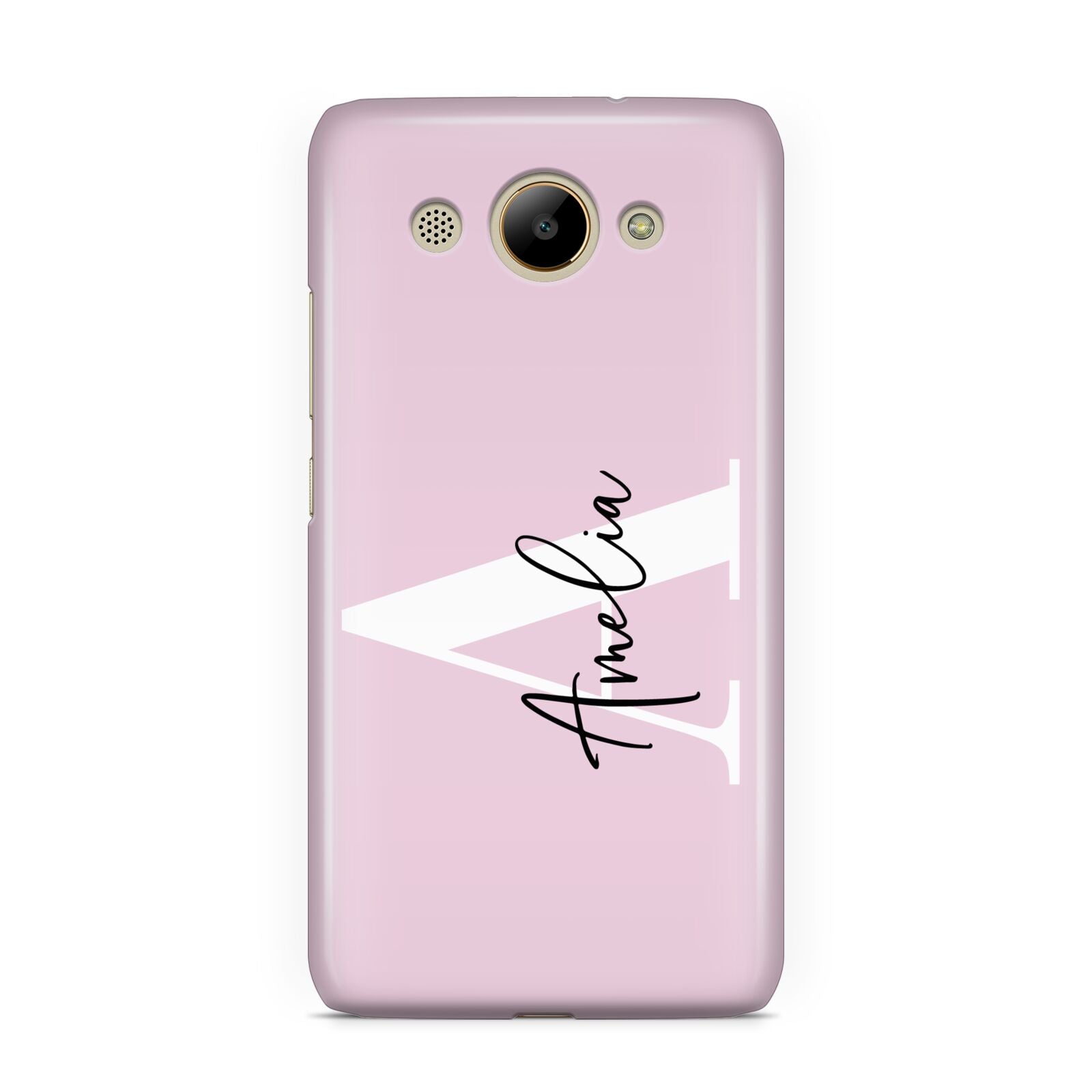 Pink Personalised Initial Name Huawei Y3 2017