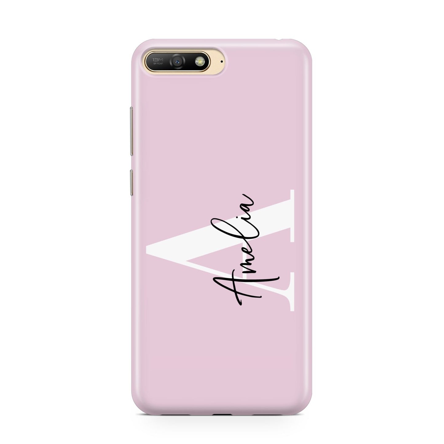 Pink Personalised Initial Name Huawei Y6 2018