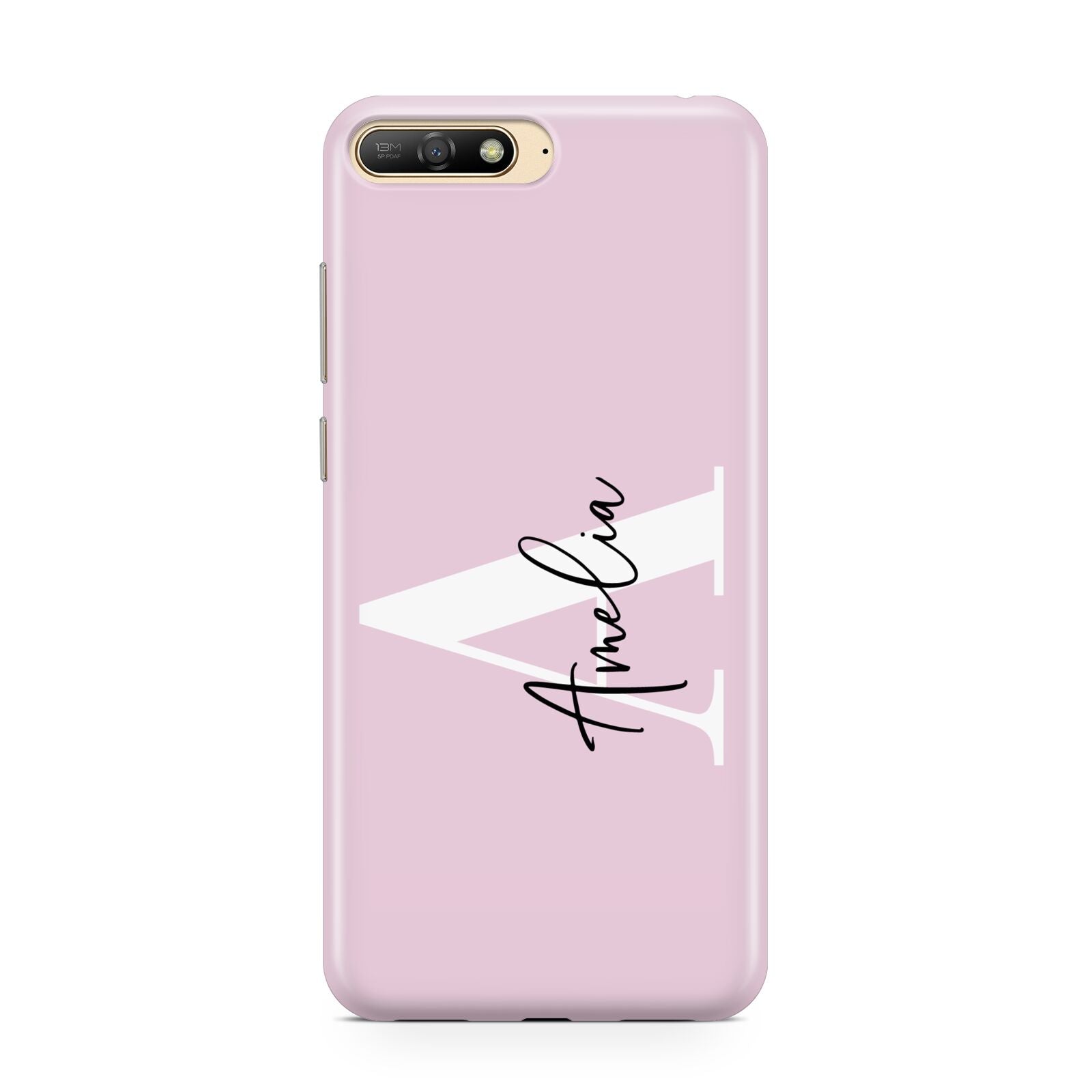 Pink Personalised Initial Name Huawei Y6 2018