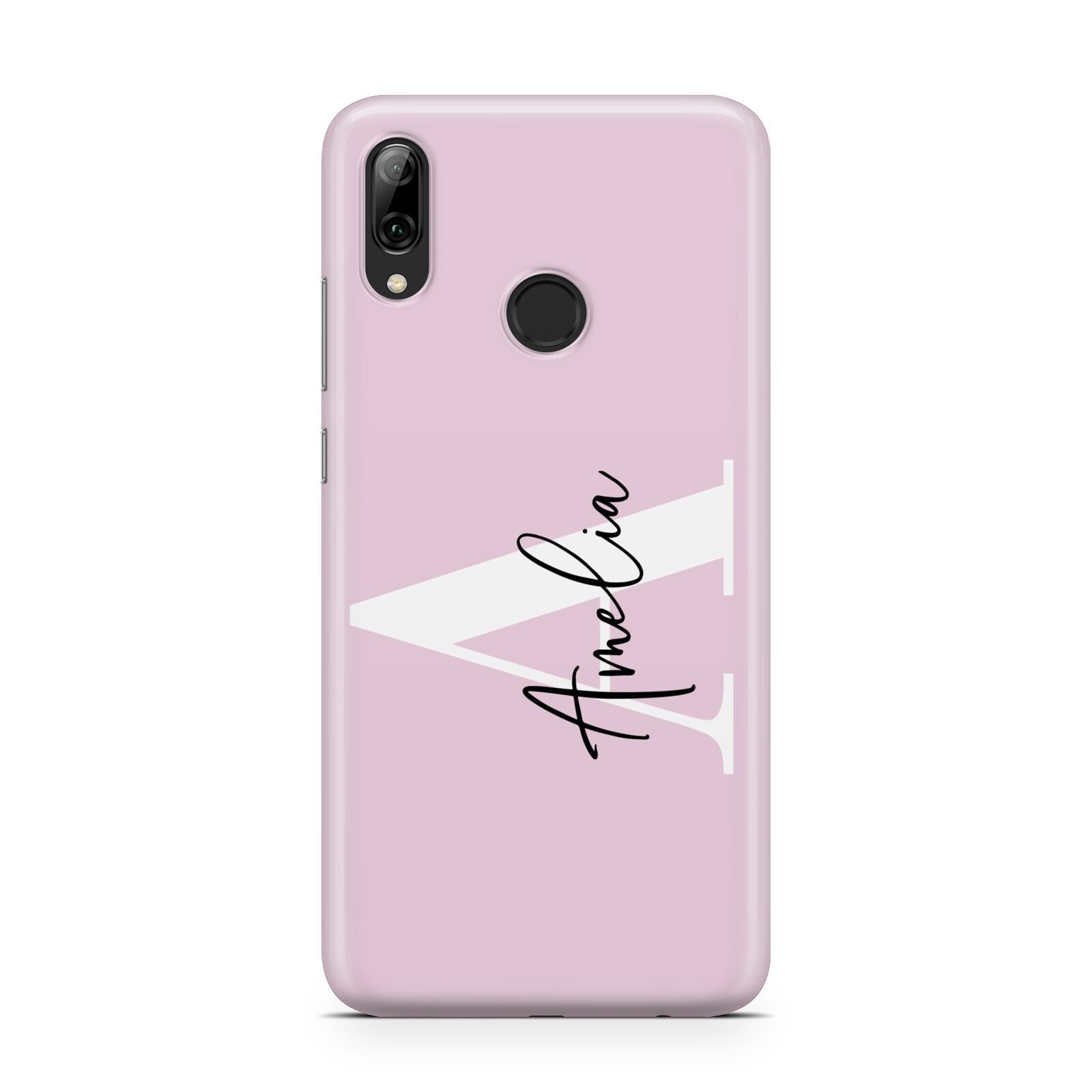 Pink Personalised Initial Name Huawei Y7 2019