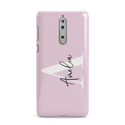 Pink Personalised Initial Name Nokia Case