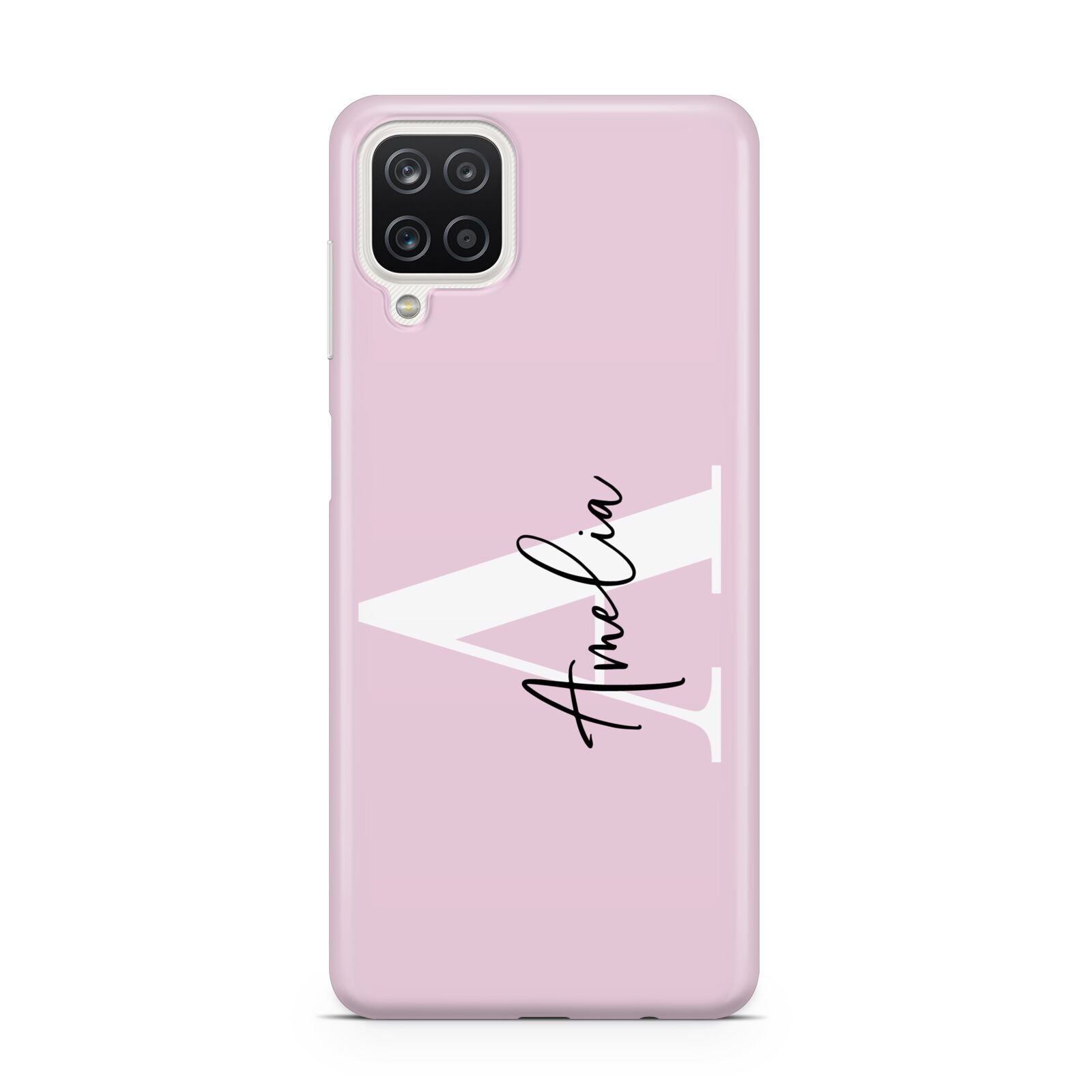 Pink Personalised Initial Name Samsung A12 Case