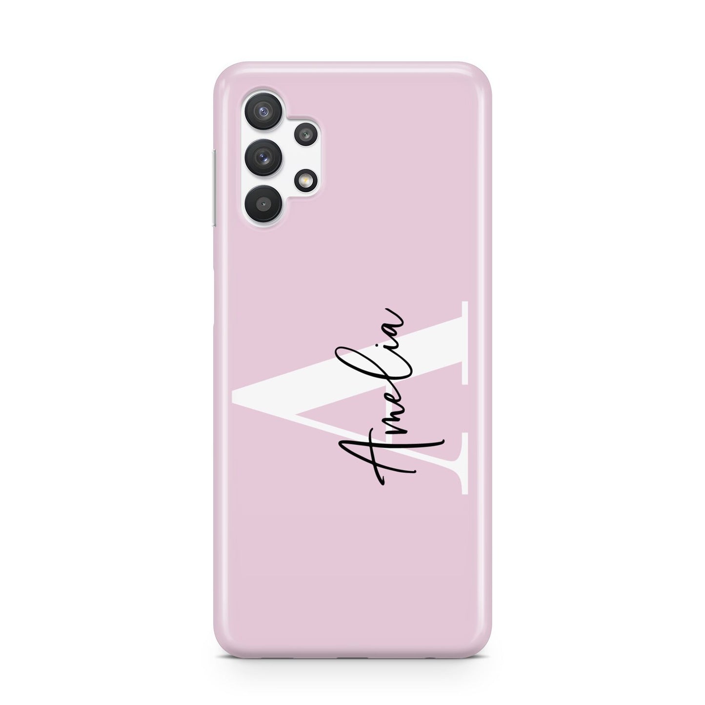 Pink Personalised Initial Name Samsung A32 5G Case