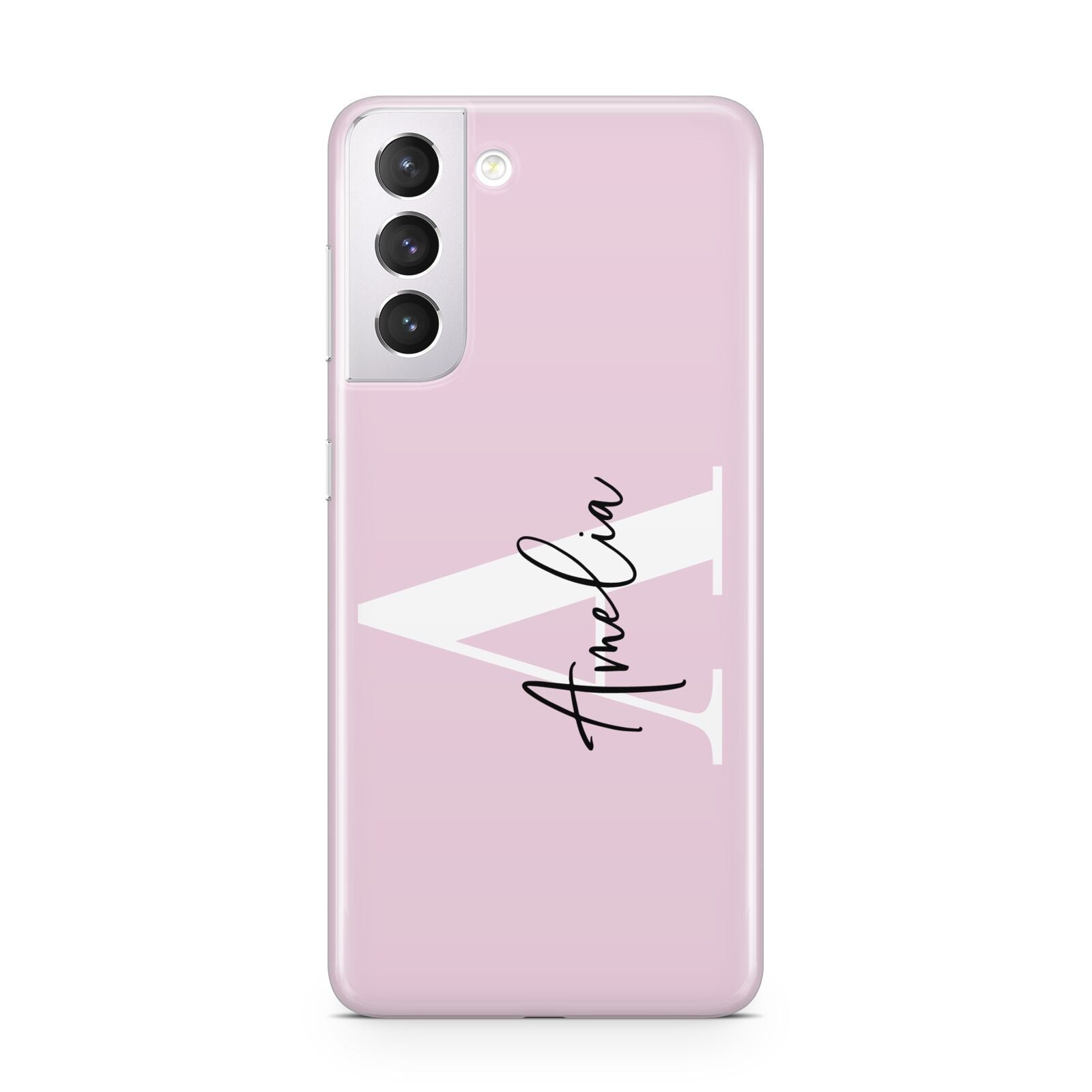 Pink Personalised Initial Name Samsung S21 Case