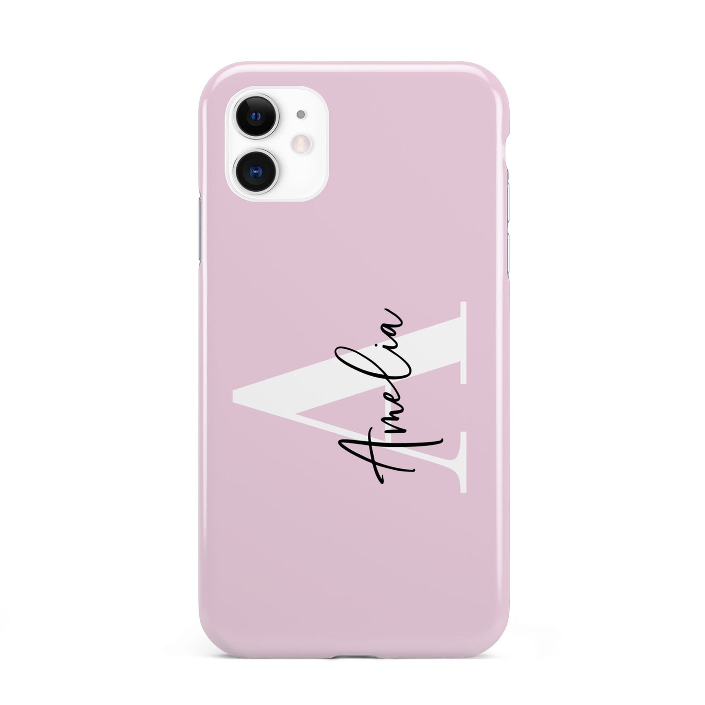 Pink Personalised Initial Name iPhone 11 3D Tough Case