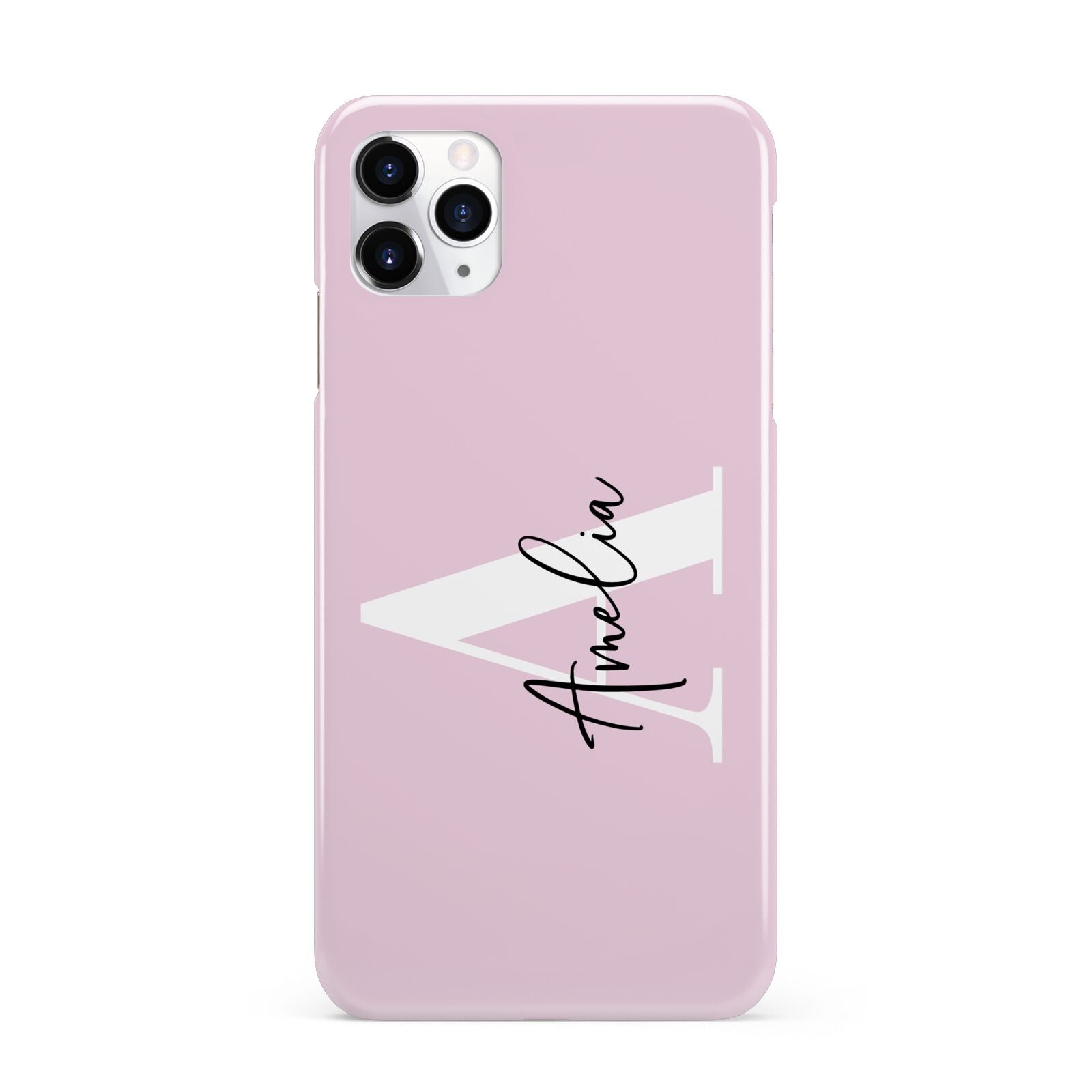 Pink Personalised Initial Name iPhone 11 Pro Max 3D Snap Case