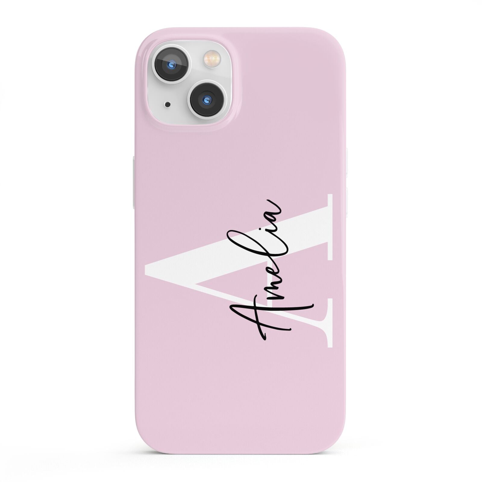 Pink Personalised Initial Name iPhone 13 Full Wrap 3D Snap Case