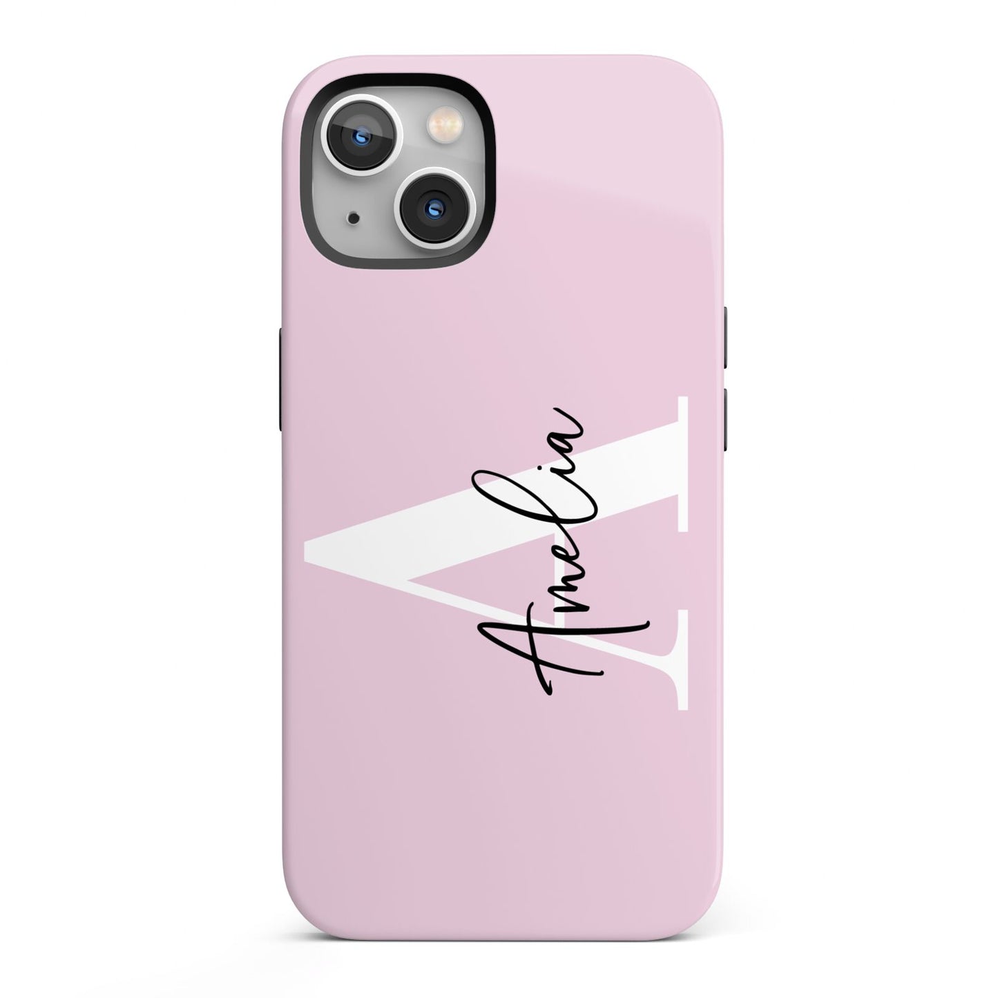 Pink Personalised Initial Name iPhone 13 Full Wrap 3D Tough Case