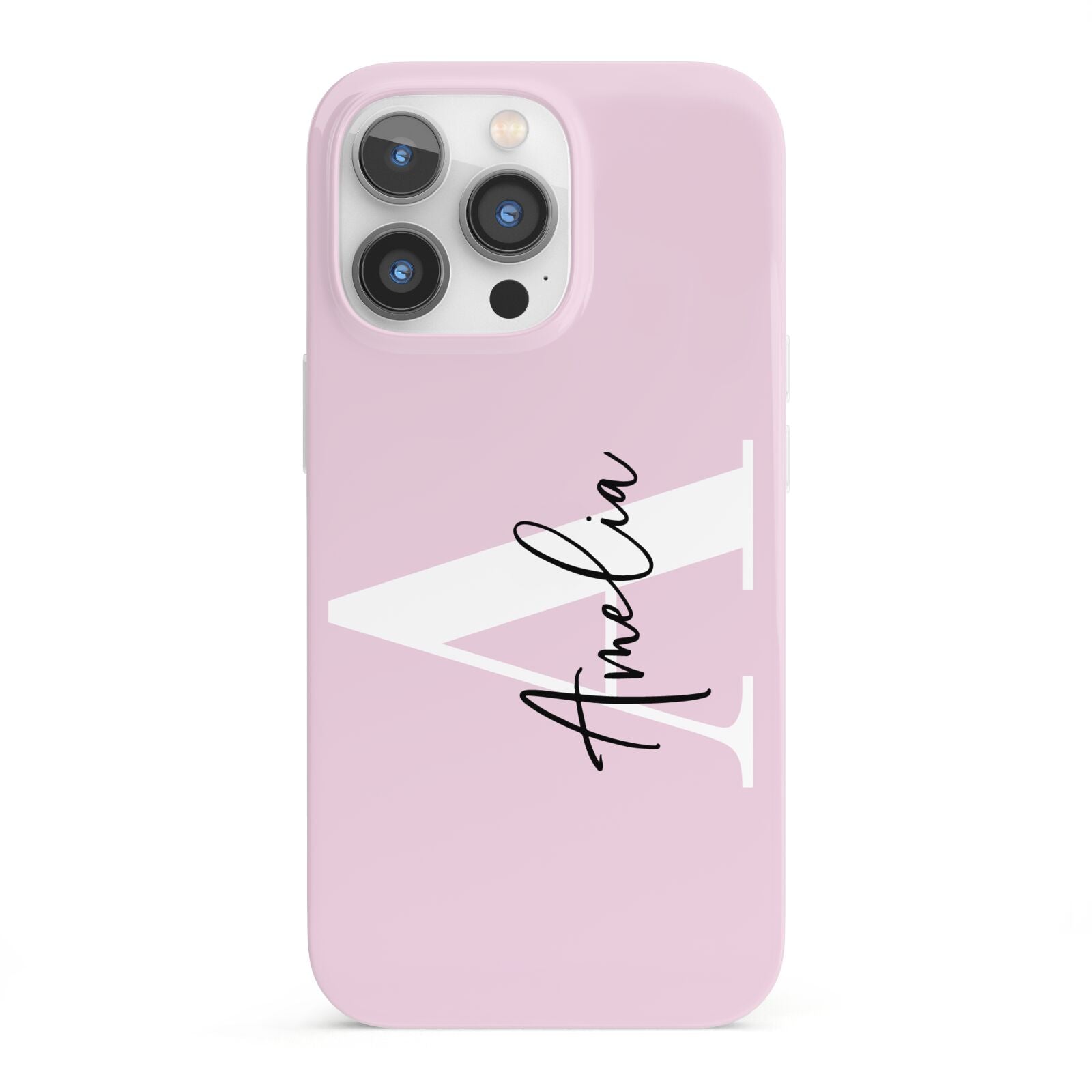 Pink Personalised Initial Name iPhone 13 Pro Full Wrap 3D Snap Case