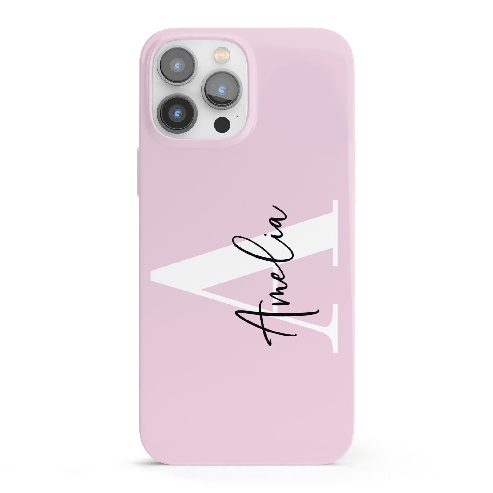 Pink Personalised Initial Name iPhone 13 Pro Max Full Wrap 3D Snap Case